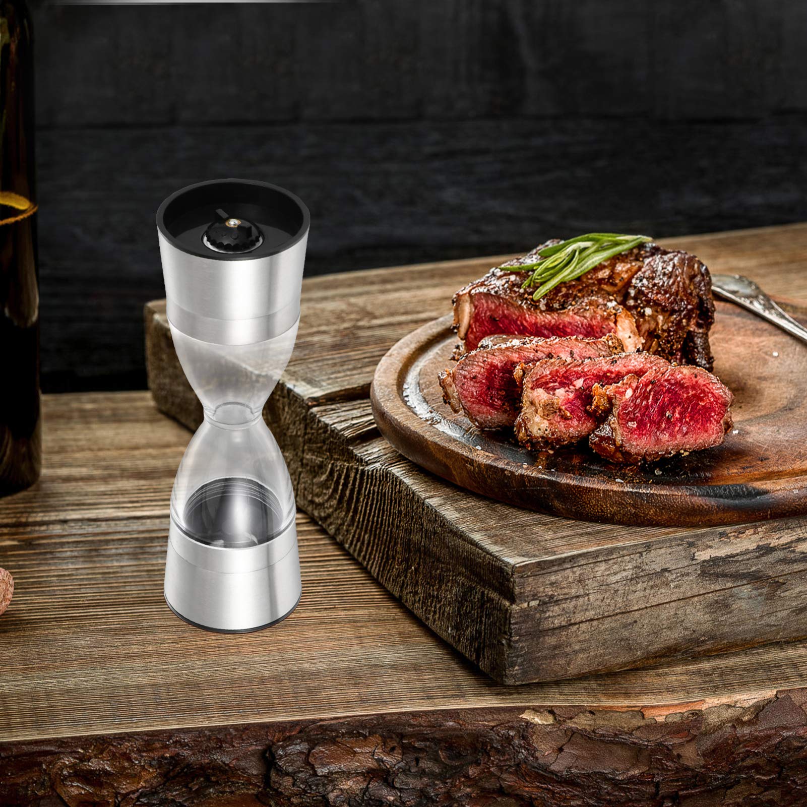 Cabilock Pepper Grinder Pepper Pepper Crusher Grinder Manual Double Head Grinder Pepper Grinding Tool