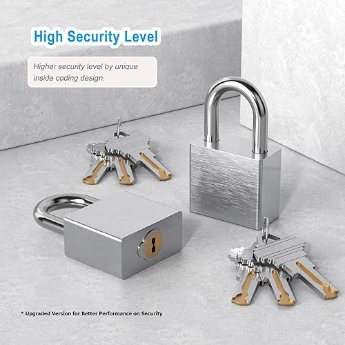 Miniatura 2 de AST Candado de acero inoxidable mejorado con cilindro de alta seguridad y 3 llaves de latón, candado de 1-916 pulgadas de ancho para uso en