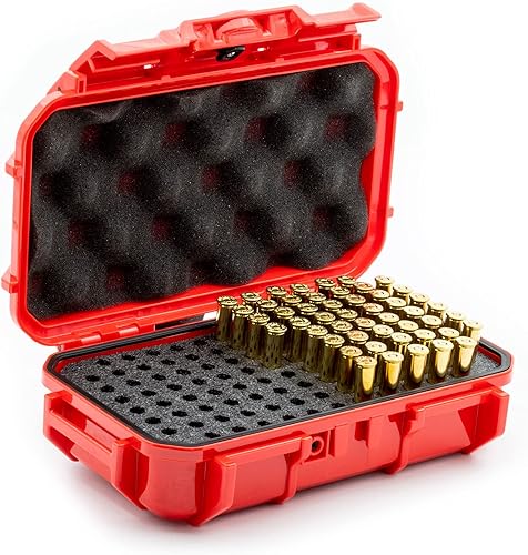 Evergreen Estuche de almacenamiento redondo con cierre de bala para 100 pistolas, seguro para viaje, especificaciones mil, impermeable, fabricado en