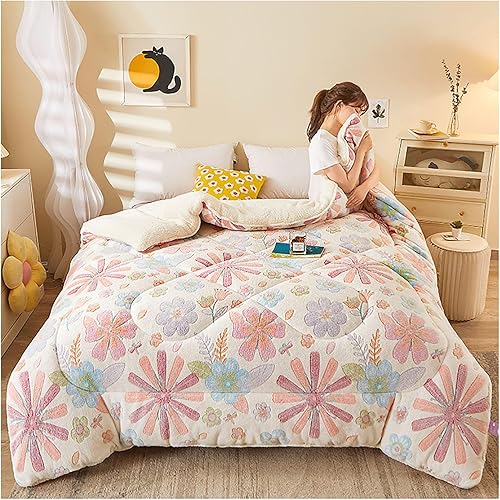 Miniatura 2 de ZTGL Comfort - Manta de cama pesada de alta calidad, reversible, edredón alternativo de plumón sintético, súper cálido, suave terciopelo de cordero,