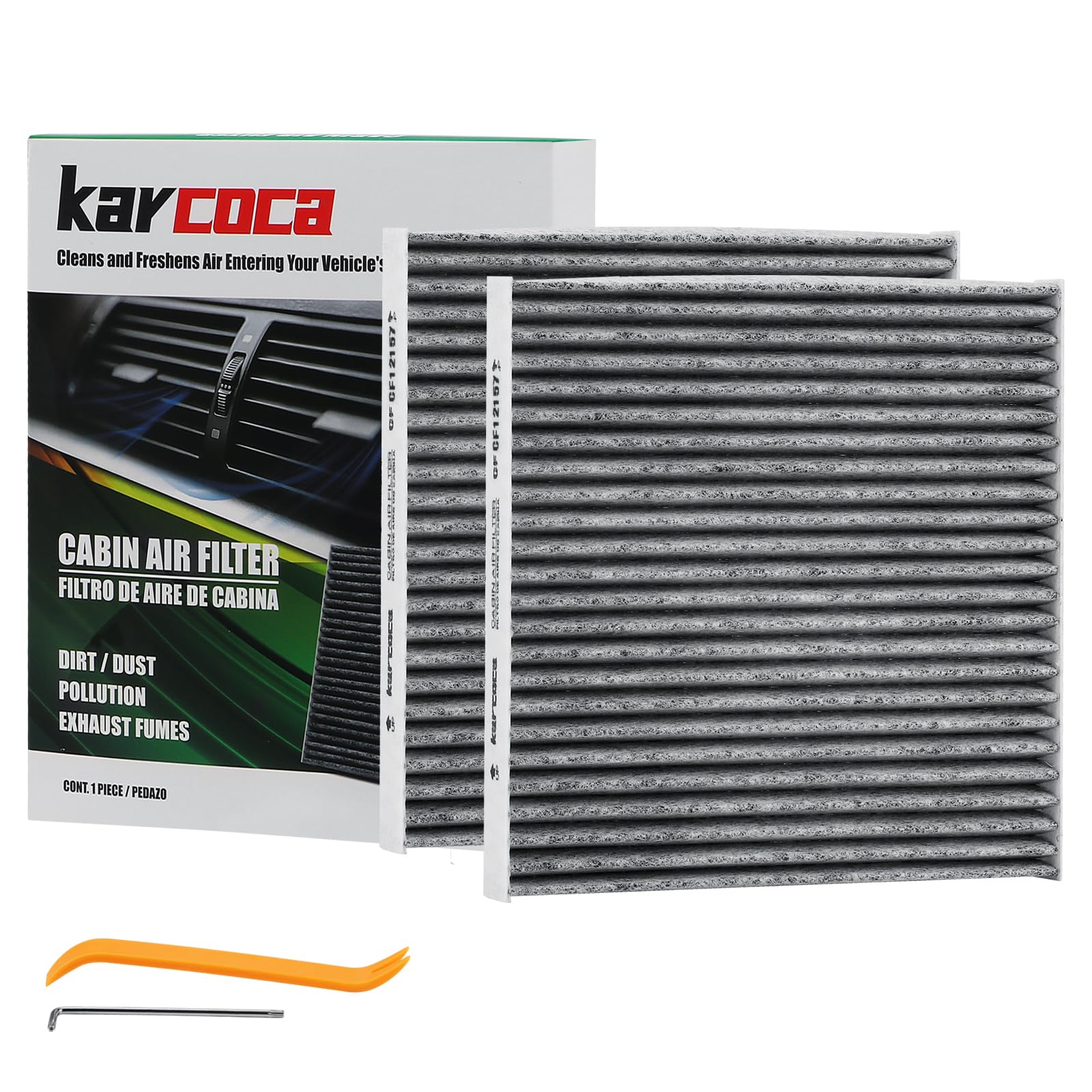 CF12150 Cabin Air Filter With Activated Carbon Compatible with 2015 2016 2017 2018 2019 2020 2021 2022 F150 Accessories 2017-2022 F250 F350 Super Duty
