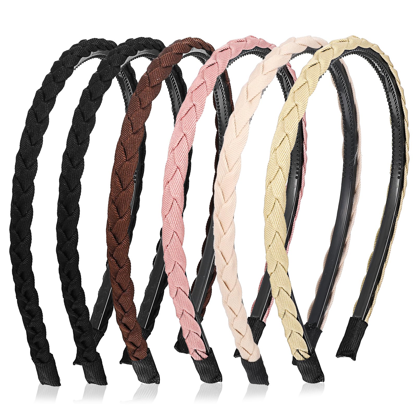 XLIUAX 6 Pcs Thin Braided Headbands