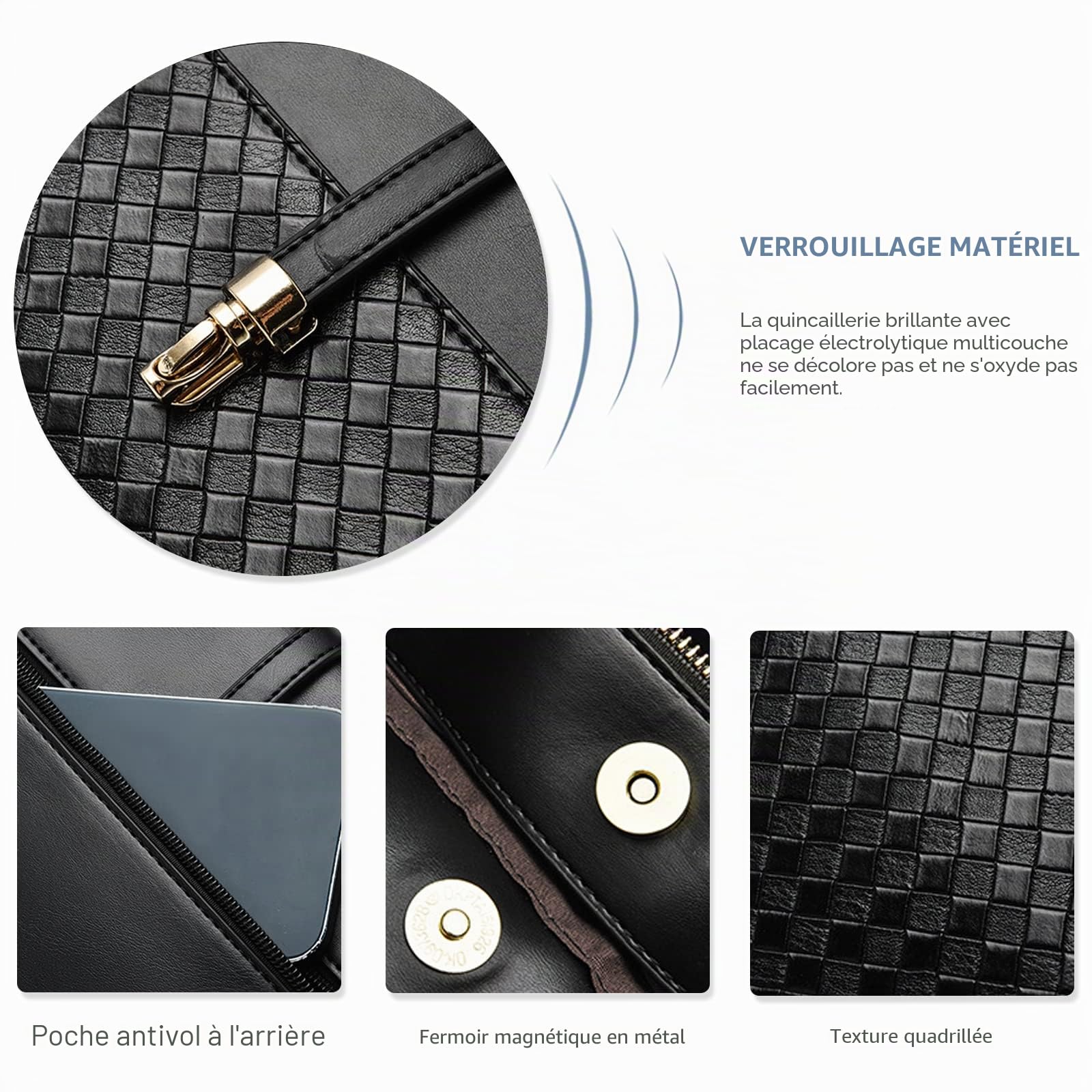 NICOLE & DORIS Sac à Main Femme Mode Sac Fourre Tout Compartiments Multiples Sac à Bandoulière Cuir PU Sac Epaule Chic et Elégant Sac Besace pour Ville Travail Business