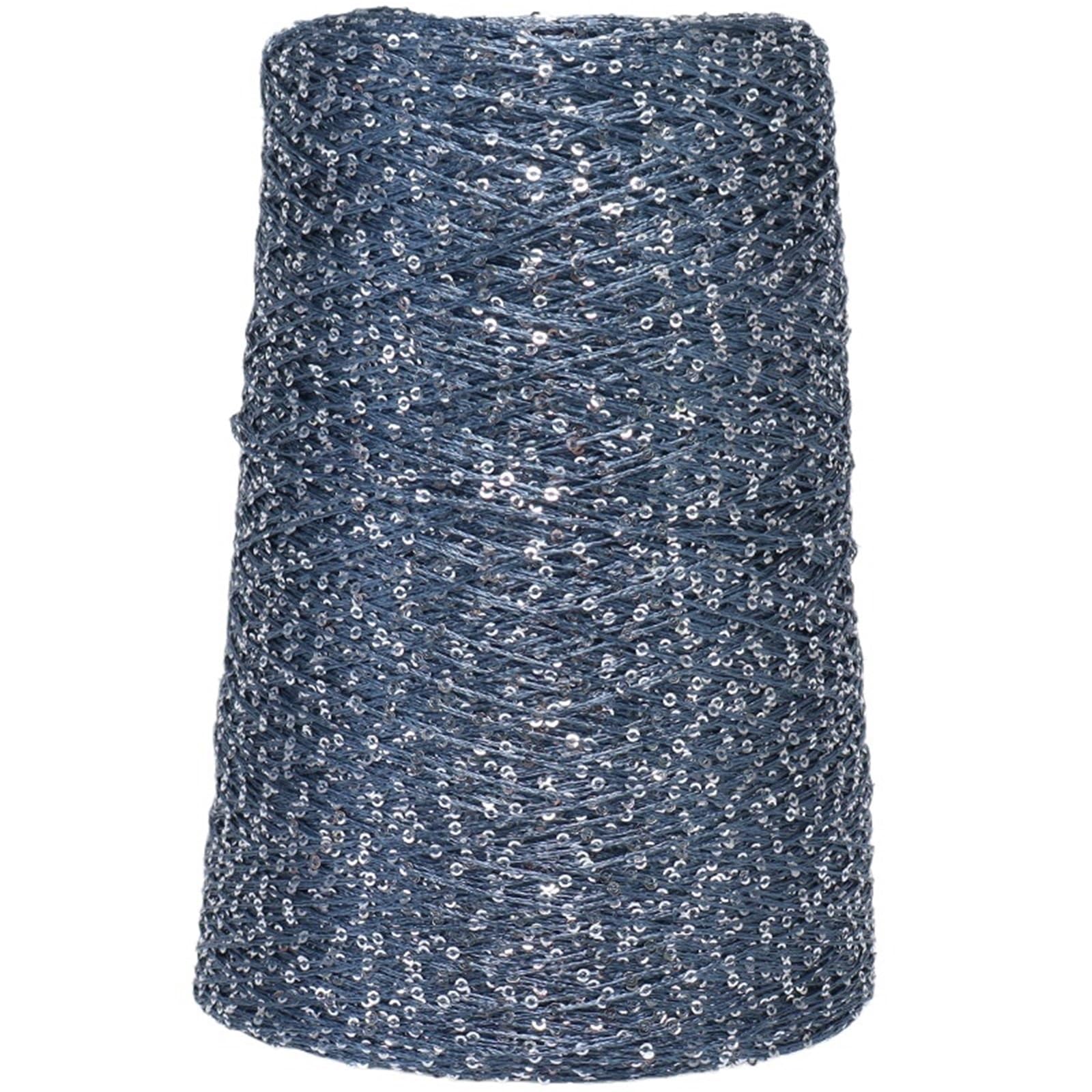 Hilos para Crochet Hilo de cuentas diamante 500g, fantasía lentejuelas densas corta distancia 2mm, chaqueta suéter DIY(Color 31)
