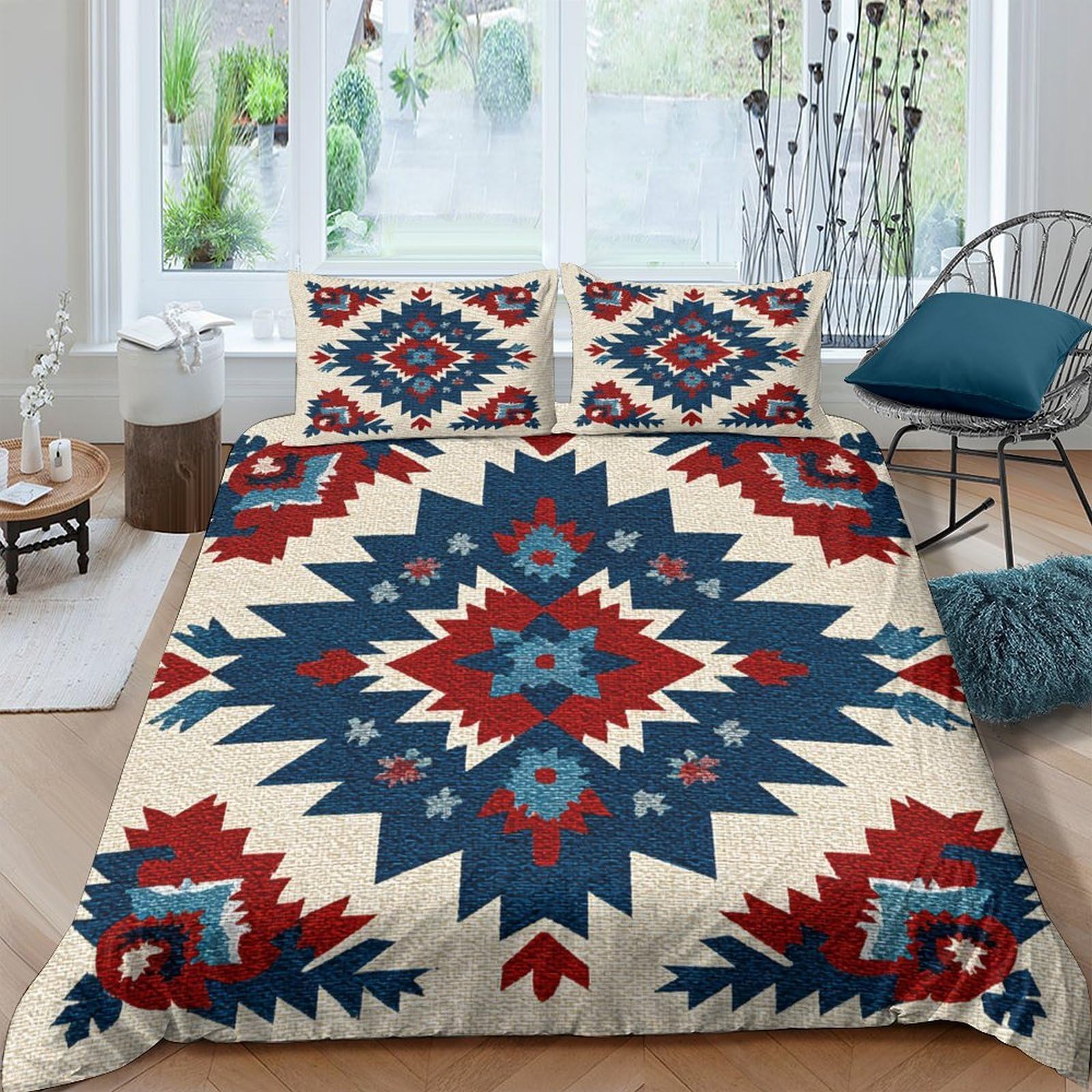 Ctjqhvkz Style-6 3D Printed Aztec Geometric Fitted Sheet Microfiber Soft Breathable Navajo Bed Cover For Bedroom Dorm Décor Single（135X200cm）