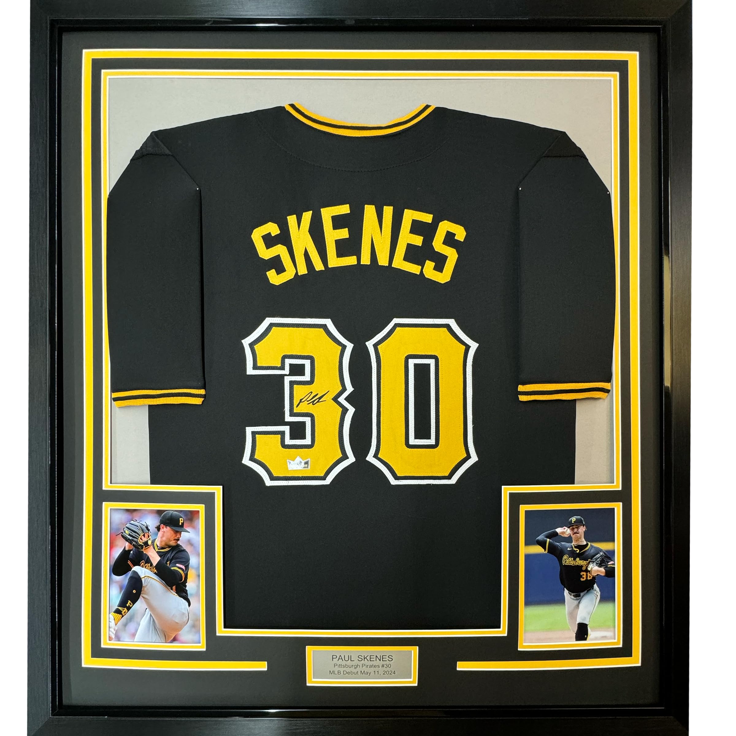 Framed Facsimile Autographed Paul Skenes 35x39 Pittsburgh Black