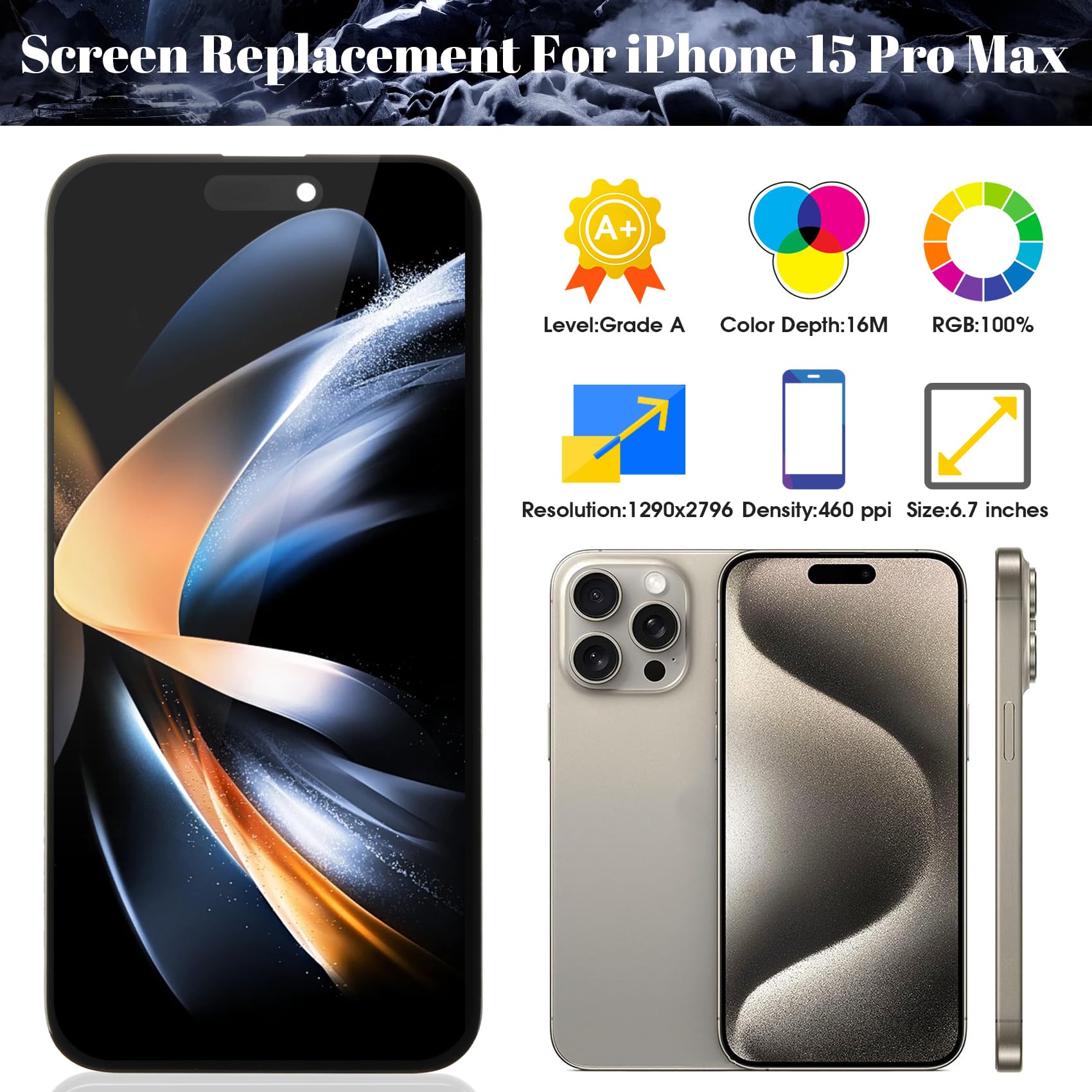 Display LCD + Touch Screen + Telaio Per Oneplus 3 / 3T (A3000, A3003) - Ricambio Nero