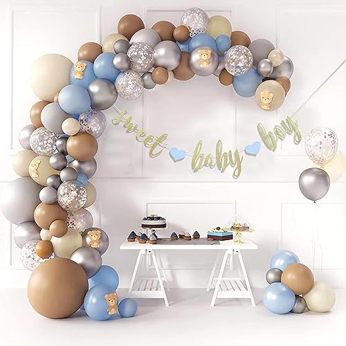 Miniatura 3 de Cartel de Sweet Baby Boy - It's a Boy, decoraciones de baby shower, decoración de revelación de género, guirnalda de letrero dorado con purpurina,