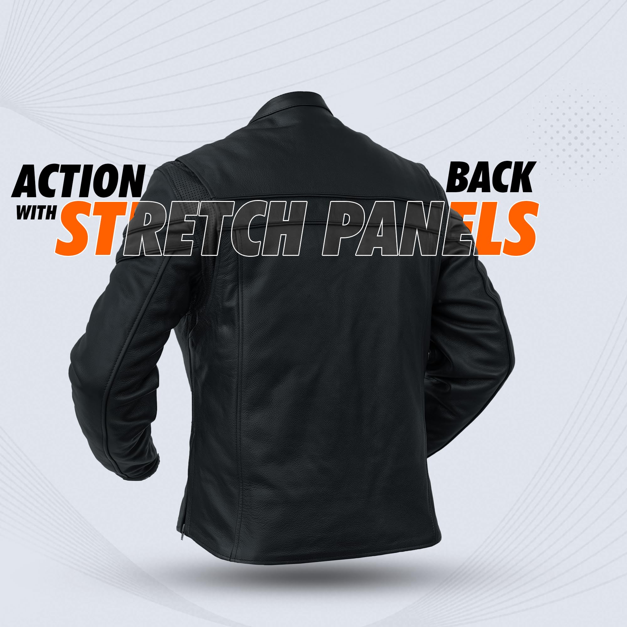 Daniel Smart Men Motorcycle Black Leather Jacket Mandarin Collar Biker Leather Jacket with inside pockets — view 6