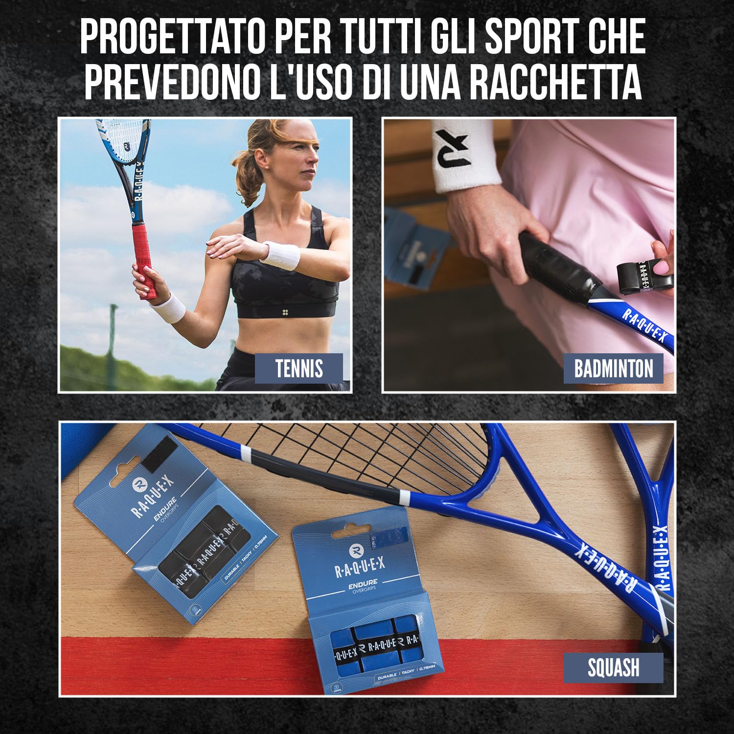 Set 5 Overgrip Per Padel E Tennis - Nastro Antiscivolo Autoadesivo, Per Racchette Da Badminton E Squash - Foto 5