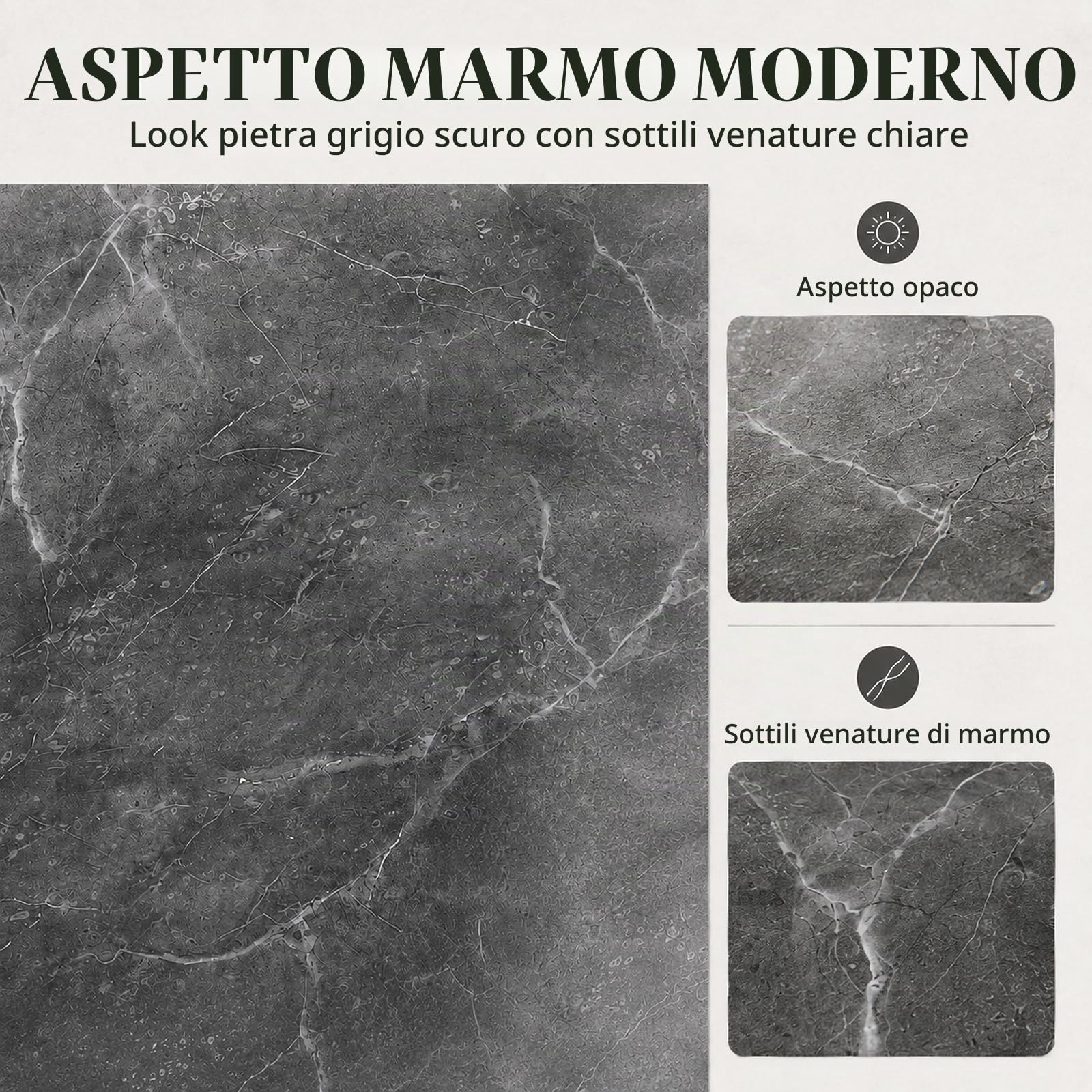 CYEER 40 pezzi 30x30CM Pavimento autoadesivo in PVC, Pavimento in vinile autoadesivo grigio, Piastrelle autoadesive per cucina, soggiorno, bagno (grigio marmorizzato)