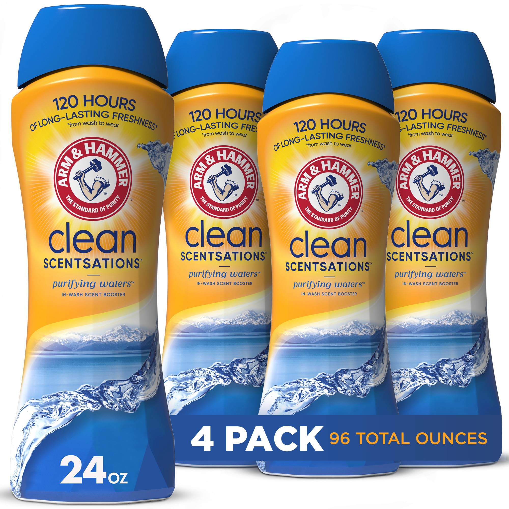Arm & Hammer in-wash Scent Booster, Purifying Waters, 4 Count Lavender 680 g (Pack of 4)
