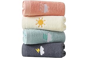 4 Pack Kids Washcloths for Bath, 100% Cotton Washcloths for Children's Face and Hands