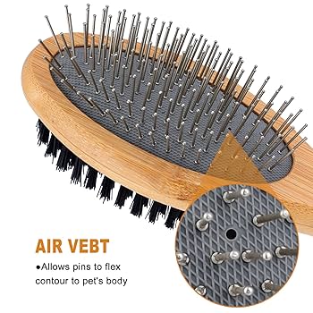 Bamboo Bristle Palm Brush For Gentle Grooming, For Dog, Cat, Puppy With Short Hair Smooth Coats, Handmade From Natural Sustainable Bamboo, Brown