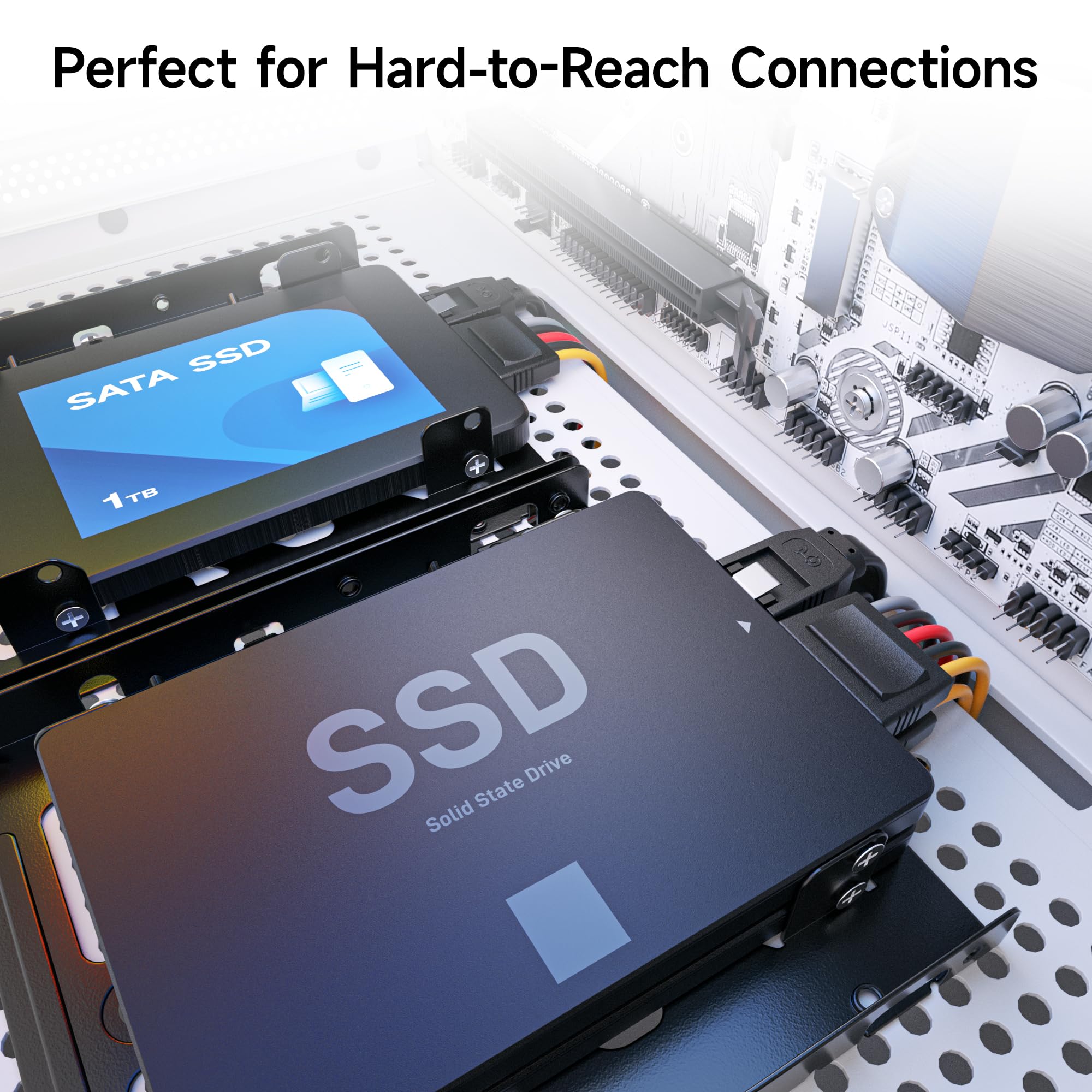 WD Blue 1TB SATA SSD + Cable Matters ケース Cable Matters 3-Pack 8 Inch SATA Power Cable, Hard Drive & SSD