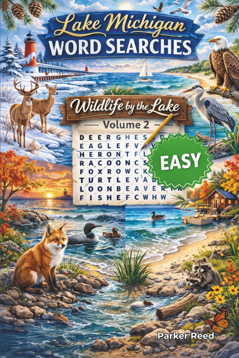 Lake Michigan Word Searches: Wildlife by the Lake - Easy - Volume 2