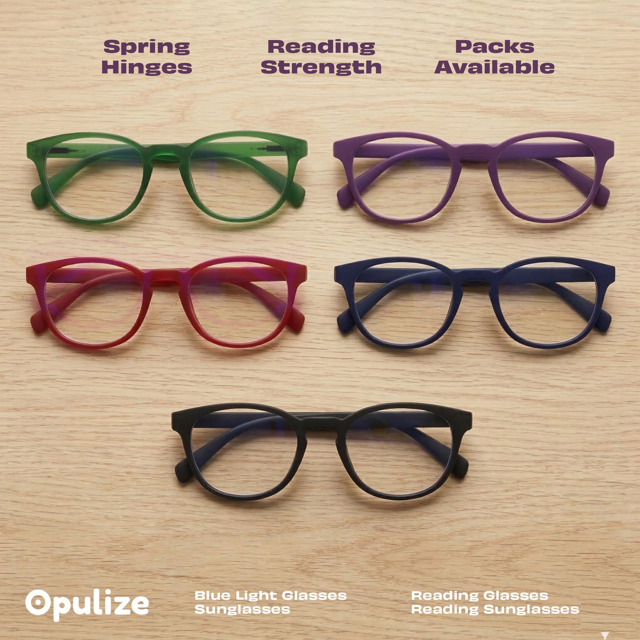 OPULIZE Pop Gafas de Lectura Pack de 2 Redondas Violeta Mate — view 7
