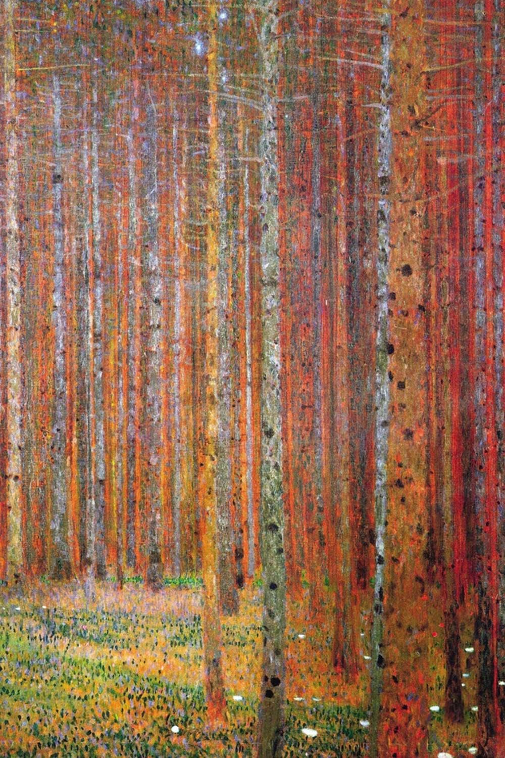ART.COM Wall Art Print Tannenwald by Gustav Klimt, 16" x 24"