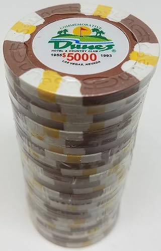 Fichas de póquer - (25) $5000 Dunas Conmemorativas 0.32 oz Compuesto de arcilla