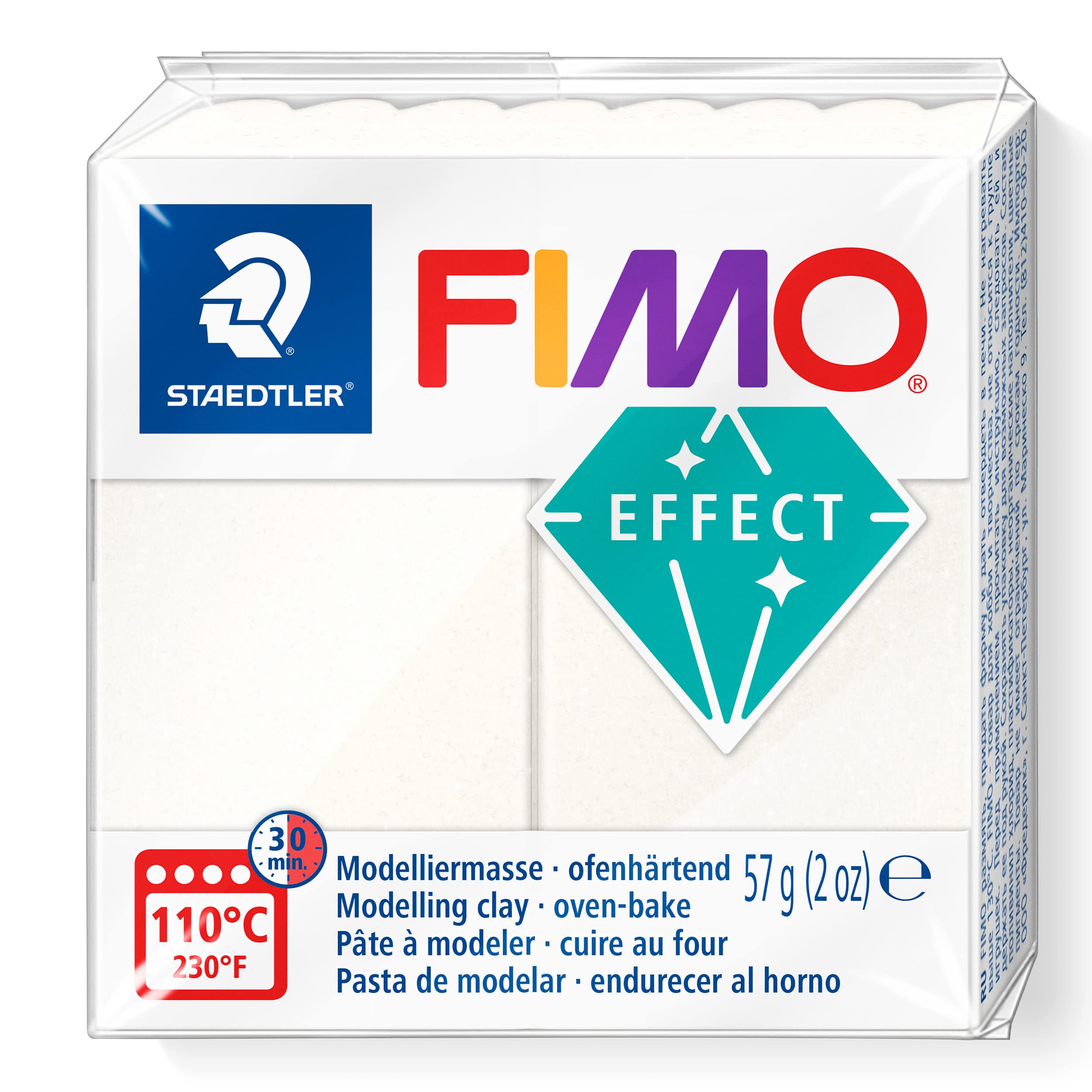 STAEDTLER 8010-08 FIMO Effect Oven-Hardening Polymer Modelling Clay - Metallic Mother-of-Pearl (57g)