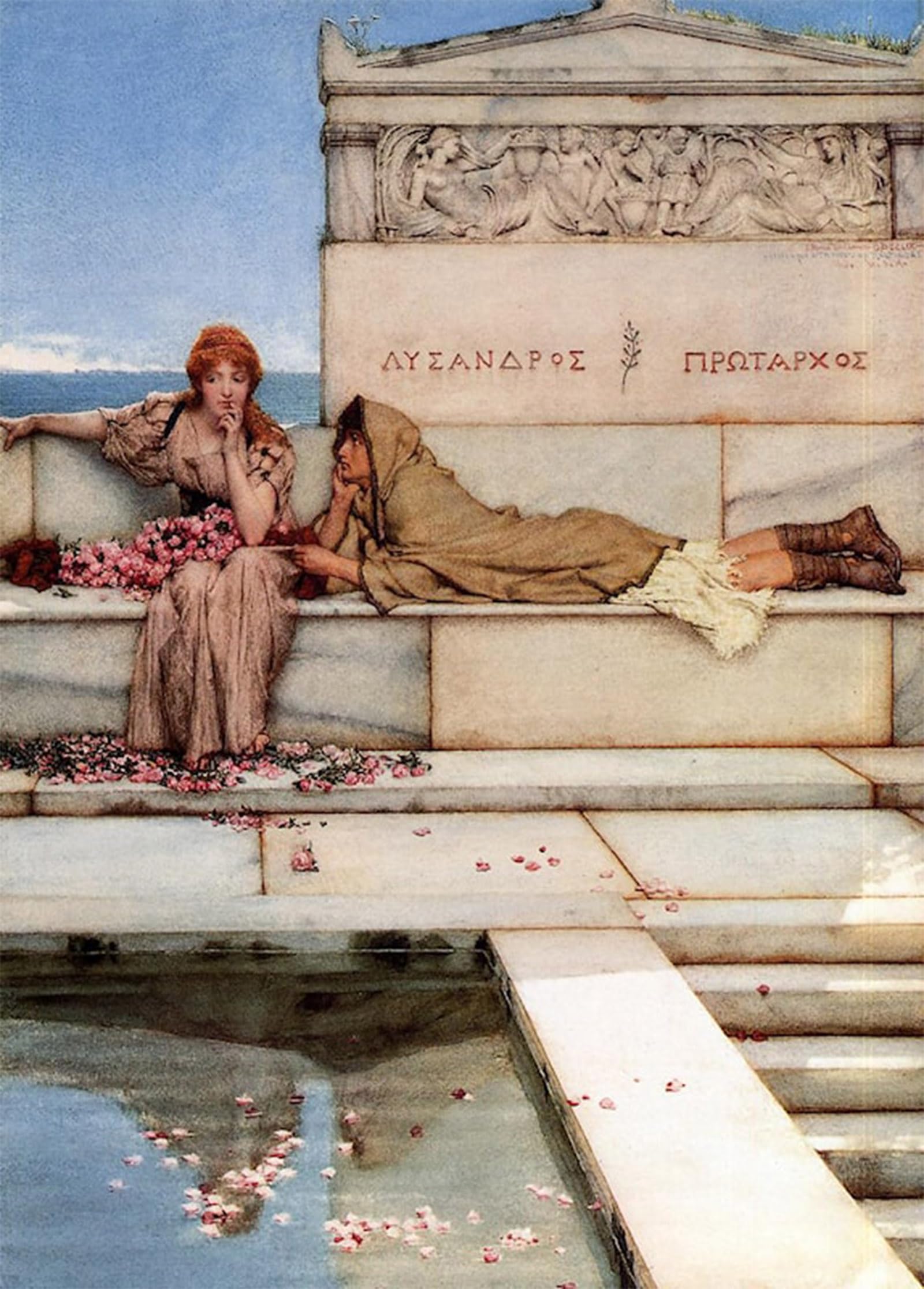 Serendipitp No Frame Vintage Picture Print On Canvas Wall Art Poster Xanthe And Phaon Lawrence Alma-Tadema Artwork Print Poster For Wall Decor 60X90cm