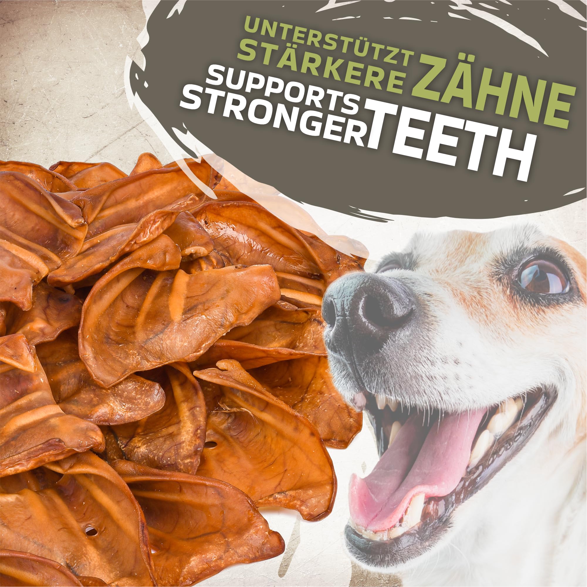 Orecchie di maiale per cani 50 pezzi (2kg) | Snack naturali di orecchie di maiale intere essiccate | 100% naturali | Masticazione duratura | Senza cereali | Ideali per cani piccoli e grandi