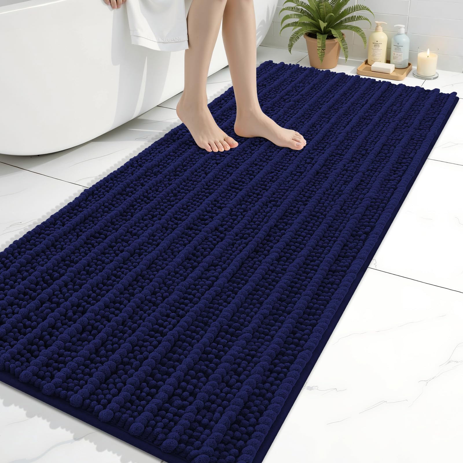 Arotive Bathroom Rugs Mat 60x24, Soft Absorbent Chenille Shaggy Bath Mat