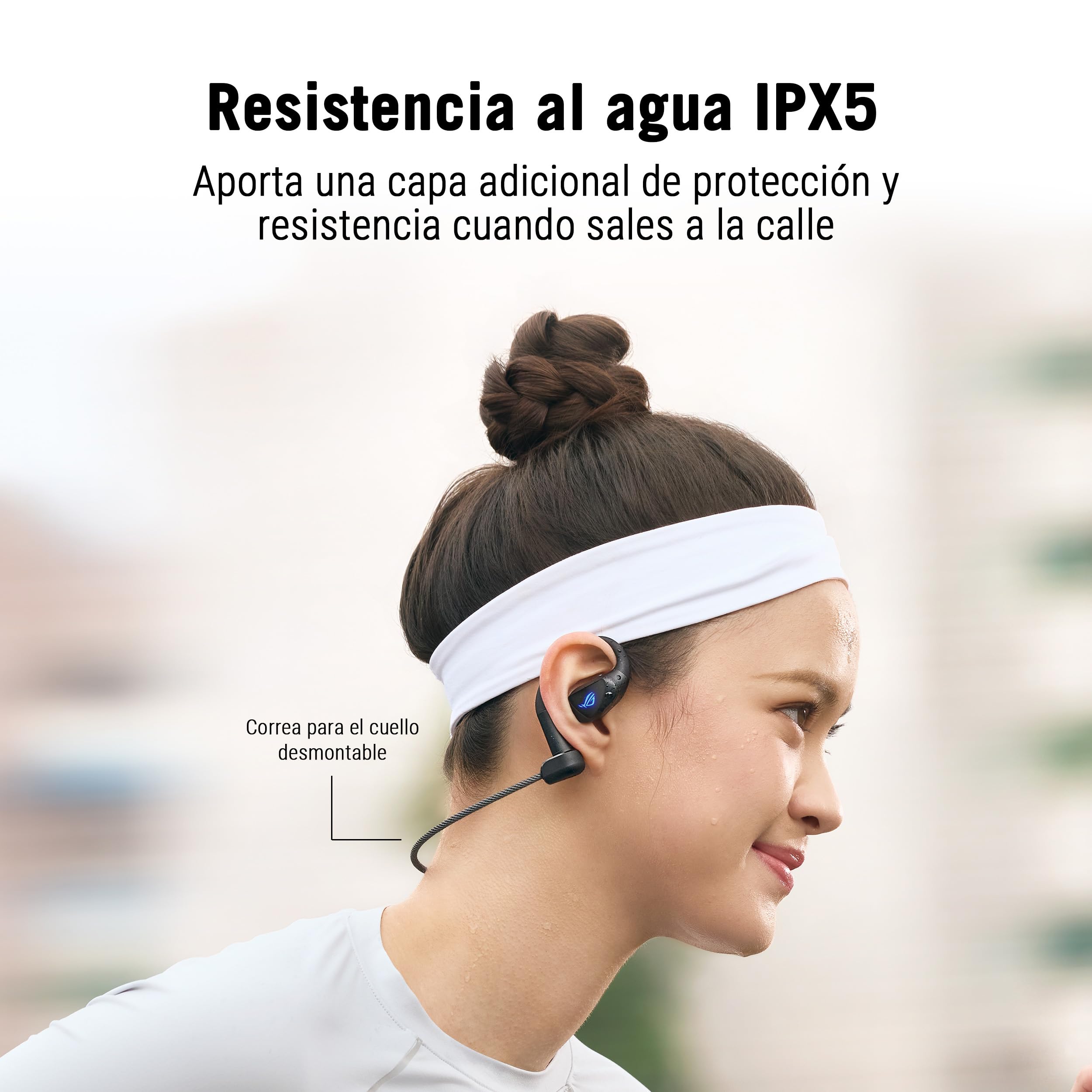 ASUS ROG Cetra Open Wireless - Auriculares Gaming (2,4 GHz y BT, ROG SpeedNova, Controladores de diafragma Recubiertos de DLC de 14,2 mm, cancelación de Ruido IA, 16 h de reproducción, IPX5) - Negro