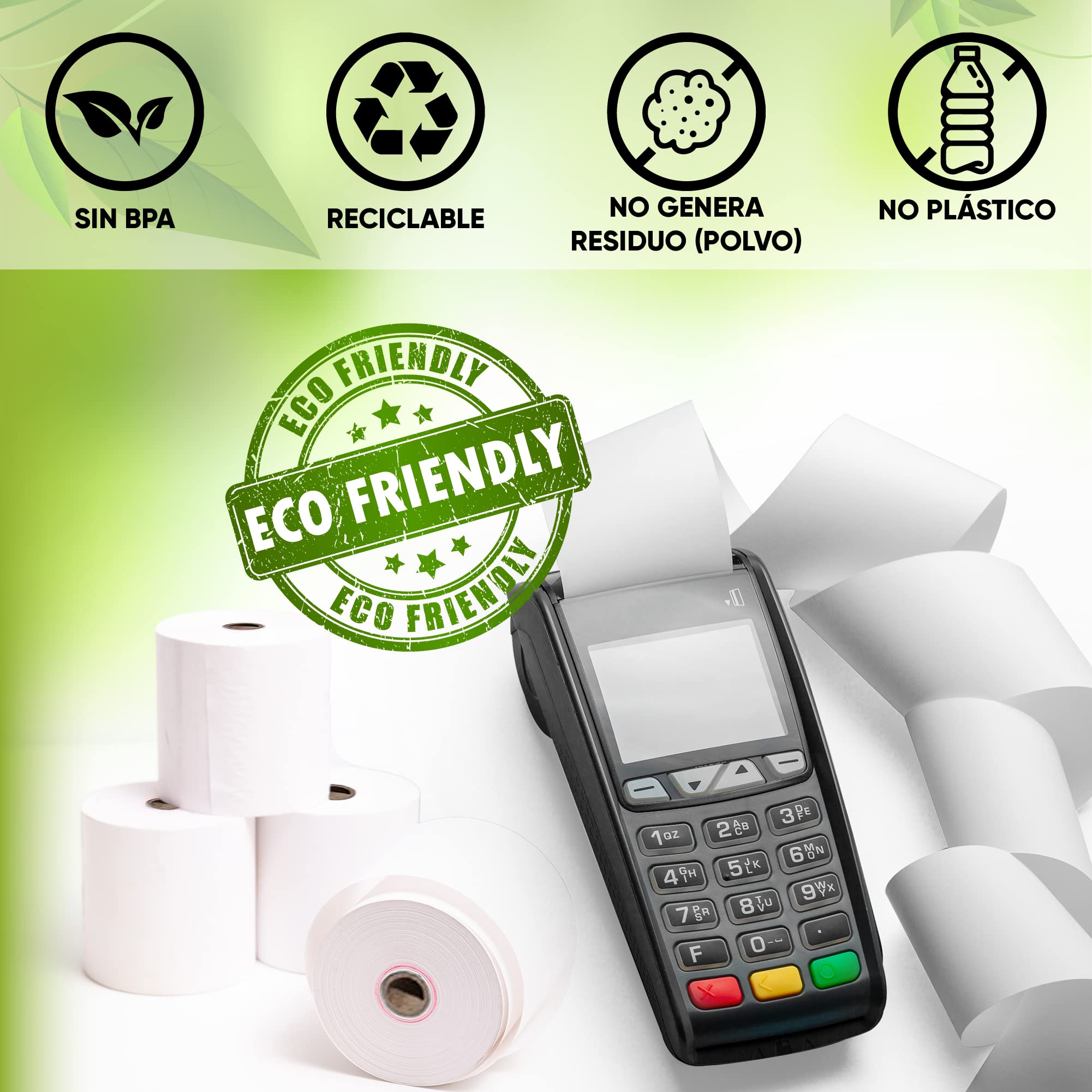 Pack Comandero Hostelería 10x15 cm 30 Talonarios 2 Hojas 36 Rollos 80x80x12 | Incluye blocs numerados con original y copia autocopiante papel para impresoras TPV cajas registradoras bares restaurantes