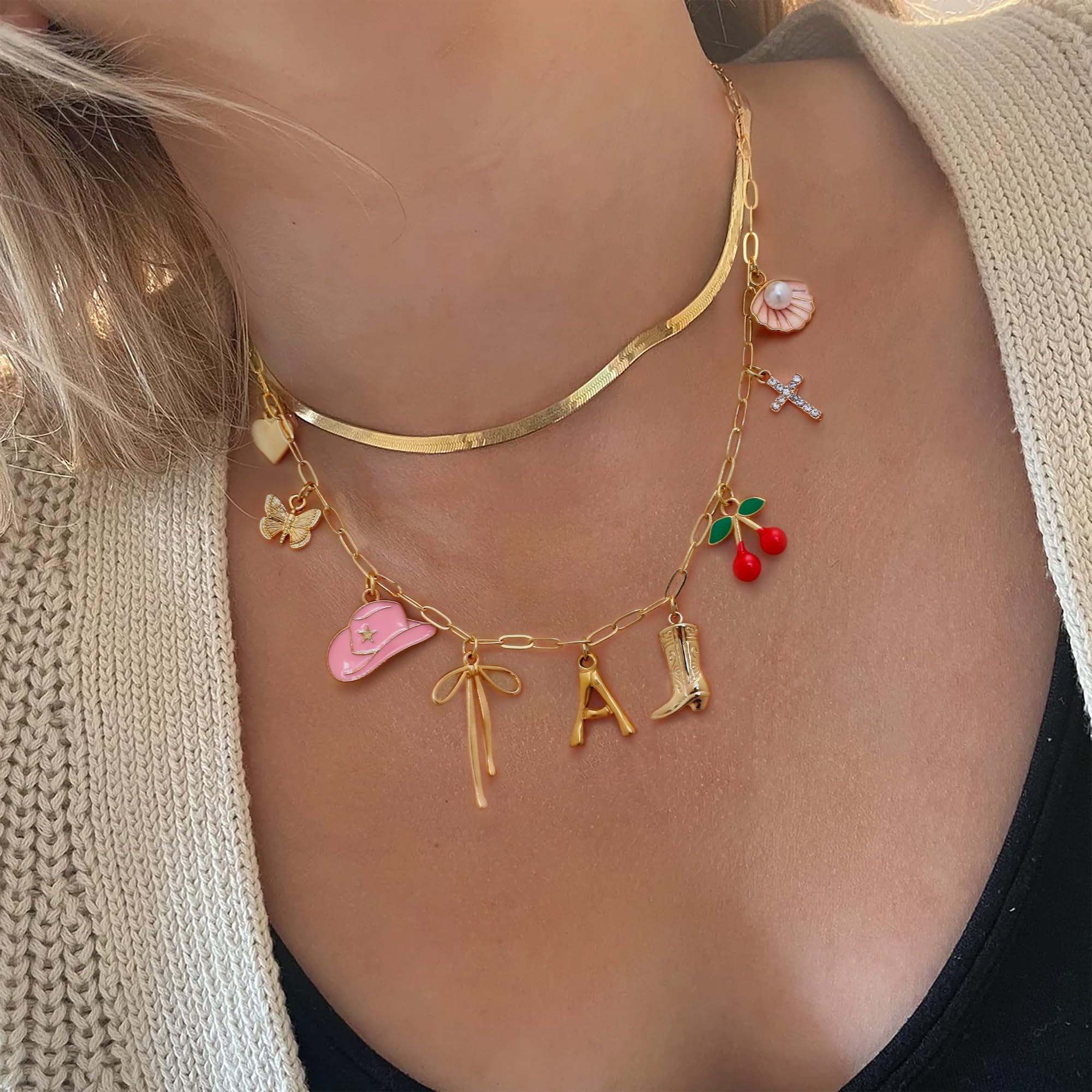 Collier à Breloque Initiale Pour Femme - Lettre En Coquillage Style Boho - Longueur 16,5" + 2" Réglable - Alliage Doré - Parfait Pour L'été Ou En Cadeau