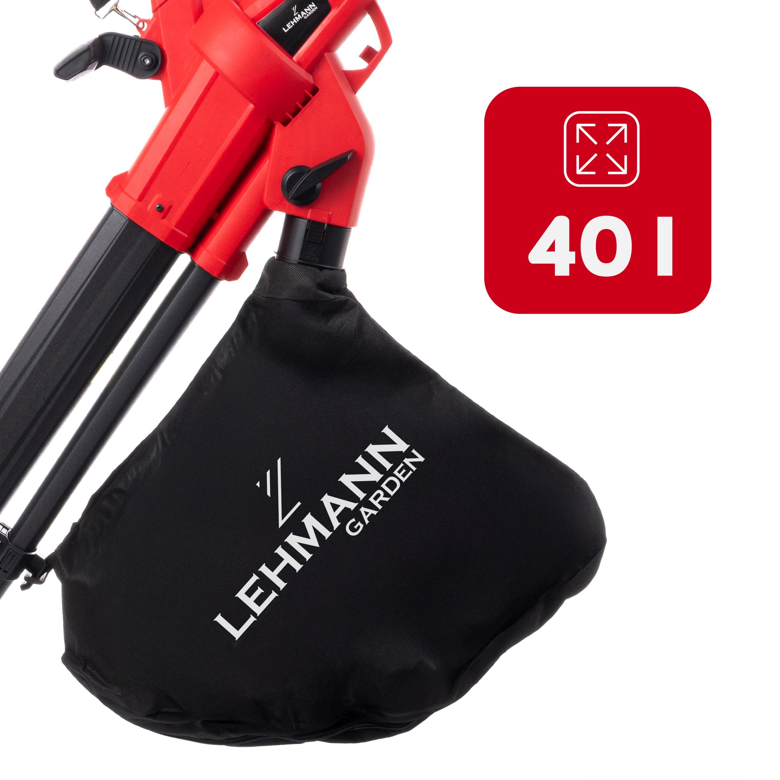 LEHMANN Soffiatore Elettrico a Filo 3 in 1, Aspiratore Foglie da Giardino con Trituratore, 3500W, Velocità 270 km/h, 15.000 giri/min, Sacco Raccoglifoglie 40L, Leggero con Tracolla & Ruote