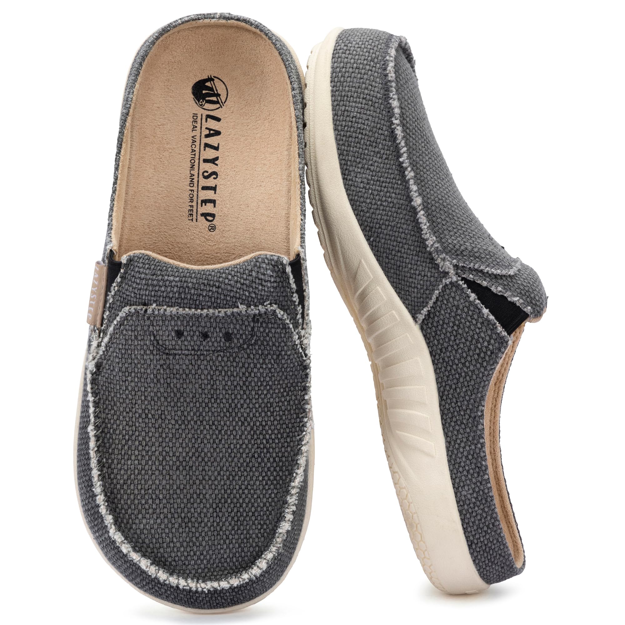LazyStep Mens Slippers with Arch Support Trevor Orthopedic House Shoes