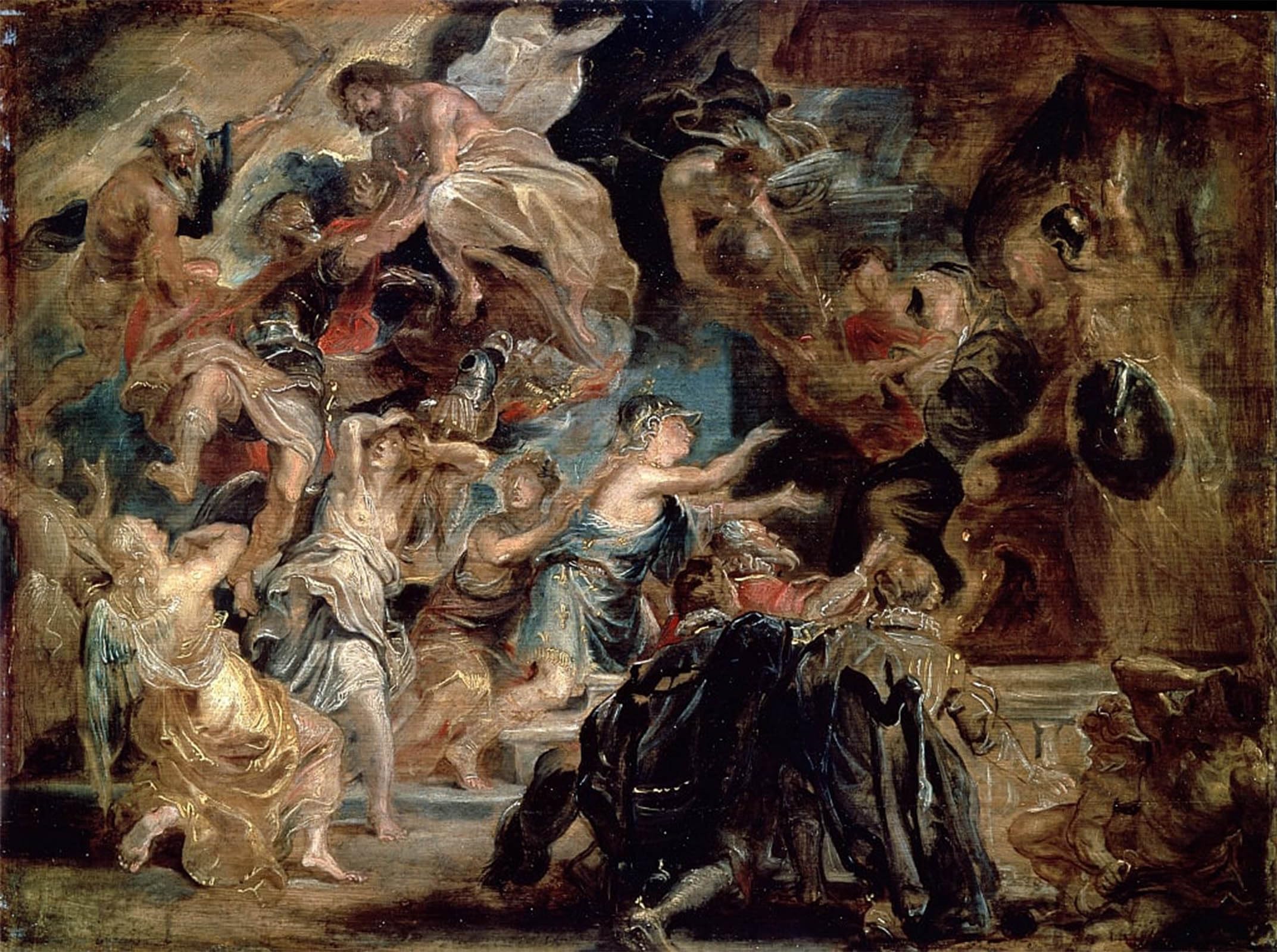 RZHRHJES Abstract Painting Poster Art Print Canvas Print Poster the Death of Henry Iv and the Proclamation of the Regency by Peter Paul Rubens Landscape Canvas Painting for Office Decor 60x90cm