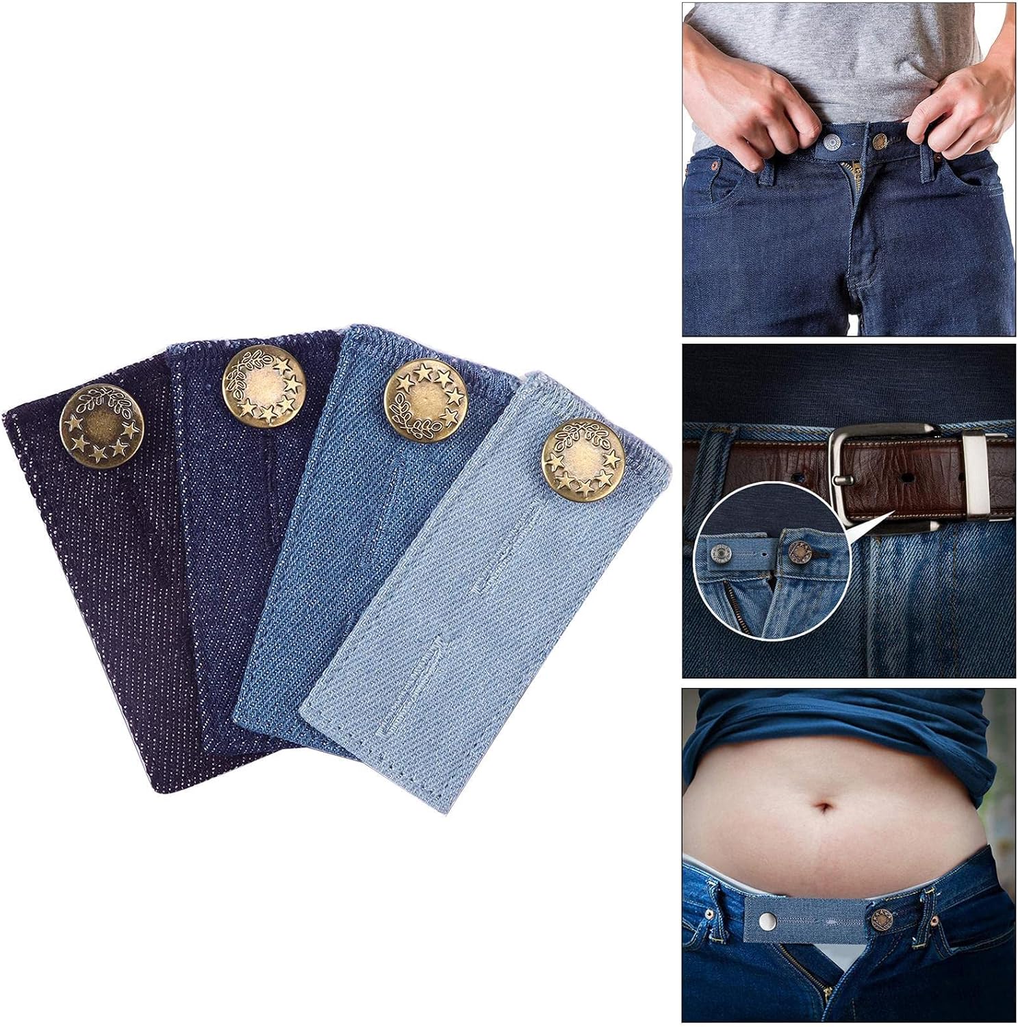 Luzhengyang Comfortable Pregnancy Solution: 4X Waist Extenders for Jeans | Elastic Button Extenders for Maternity Pants, Men and Women | Adaptable & Adjustable Pants Stretchers