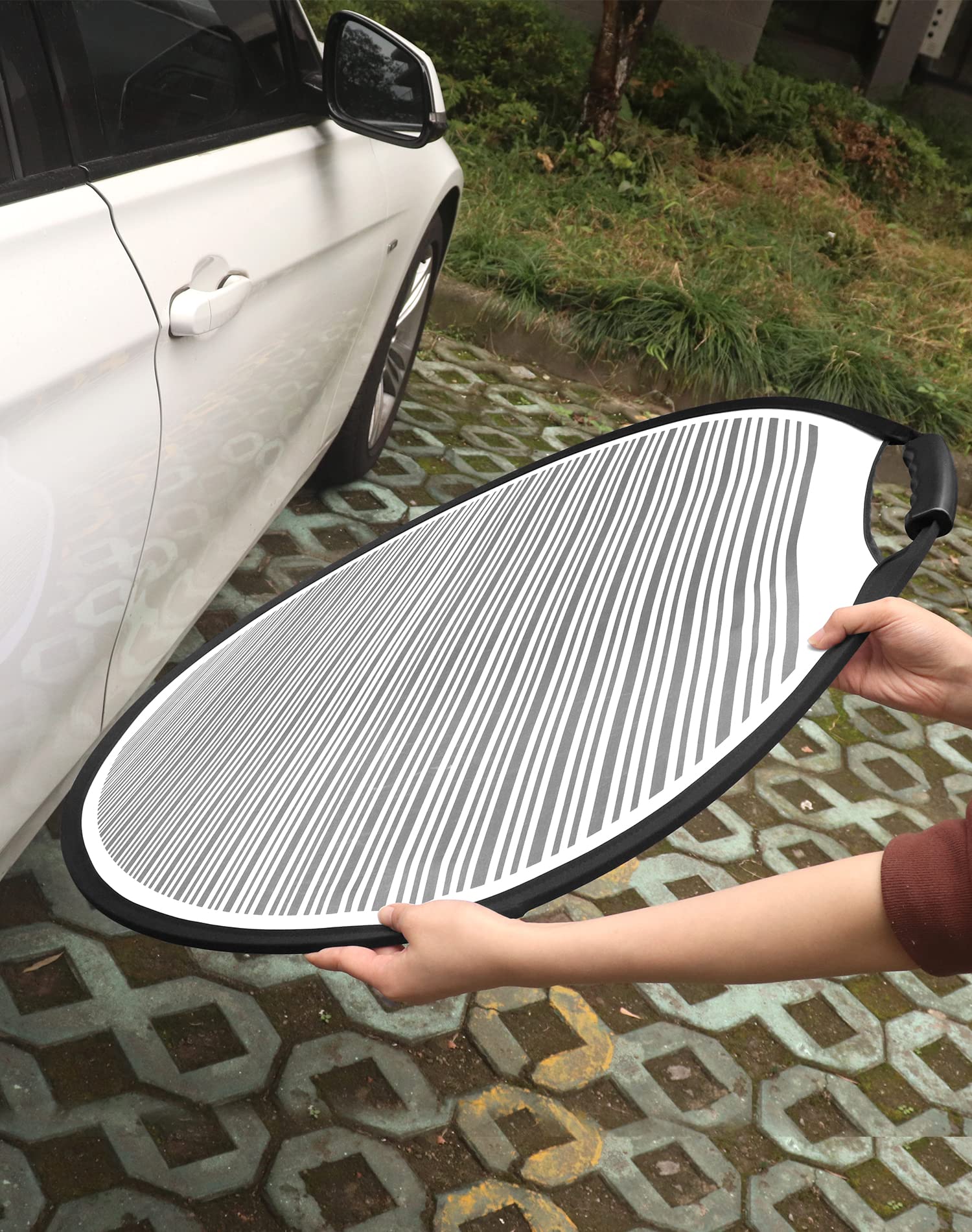 QWORK® Narzędzie do usuwania wgnieceń 80cm, tablica odblaskowa, z torbą, składana, do naprawy zarysowań drzwi nadwozia