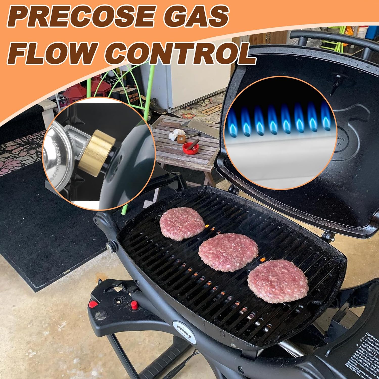 64866 Grill Valve Regulator & 60040 Grill Burner Tube Kits and 64868 Grill Igniter Kits for Weber Q1200 Gas Grills