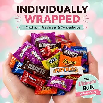 Bulk Pinata Candy and Chocolate Variety Pack, 2 lb Assorted Individually Wrapped Candy Mix for Pinatas, Goodie Bags, Birthdays and Party Favors, Chocolate & Sweets, Ships with Ice - July 4th