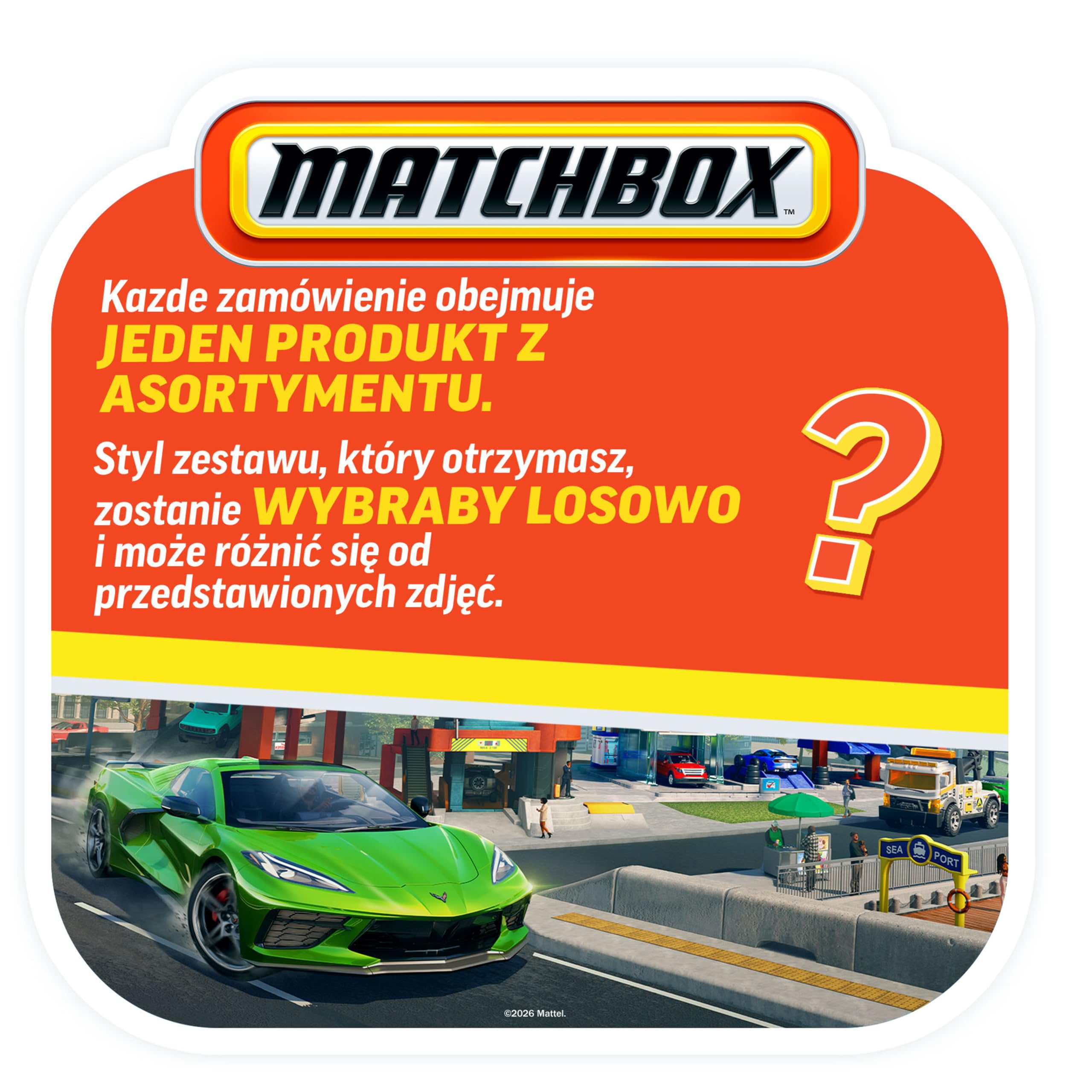 Matchbox Tematyczny 8-pak pojazdów w skali 1:64, w tym jeden model dostępny tylko w tym zestawie (style mogą się różnić), HVR81