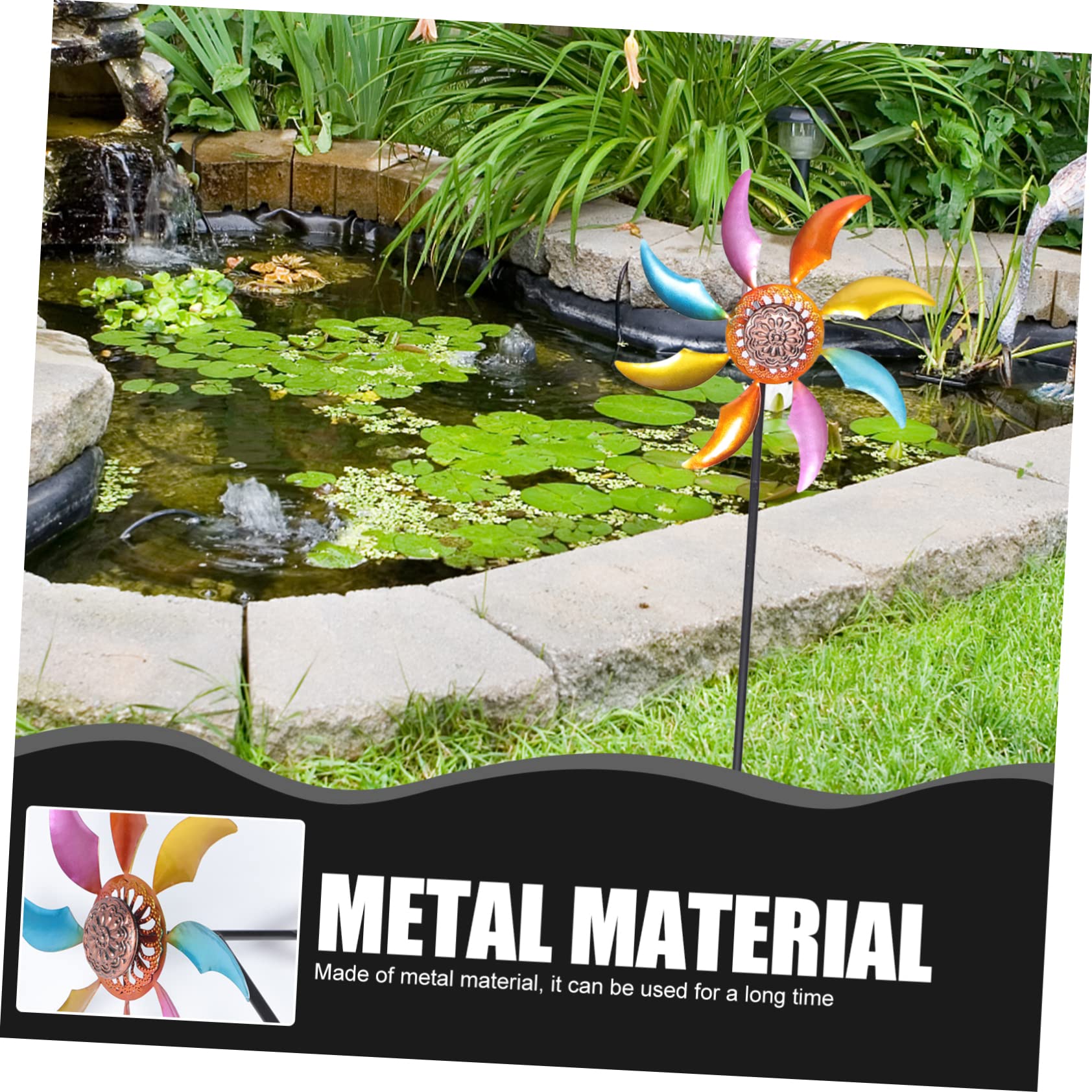 Molino de Viento Diseño Delicado y Apariencia Única Decoración Exterior de Metal Fácil de Usar para Jardín Adecuado para Patio y Hogar