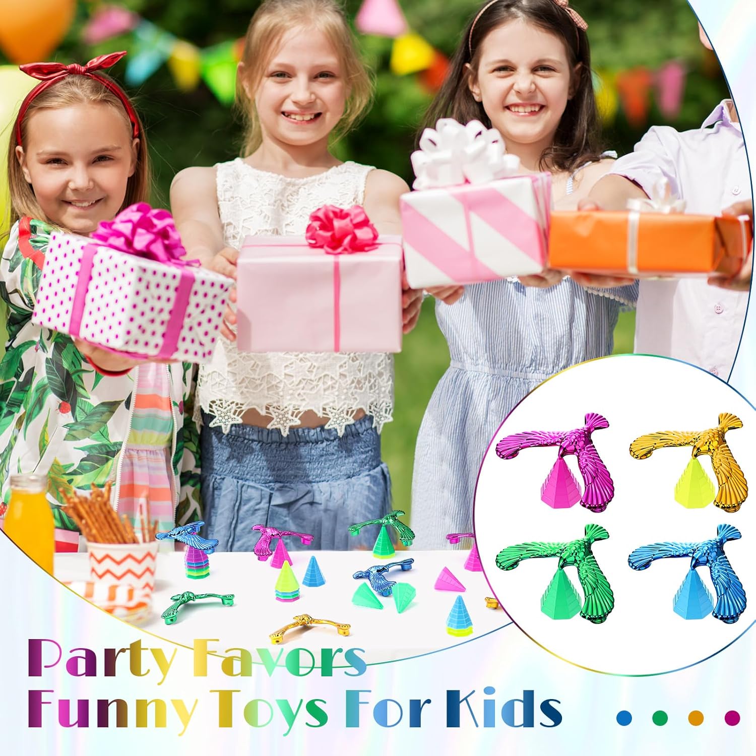 Civaner 48 Pcs Balance Bird Gravity Bird with Pyramid Combination Set Nostalgic Eagle Science Physics Toys for Kids Children Teacher Adults Office Desktop Toys Classroom Prizes Decompression Gift