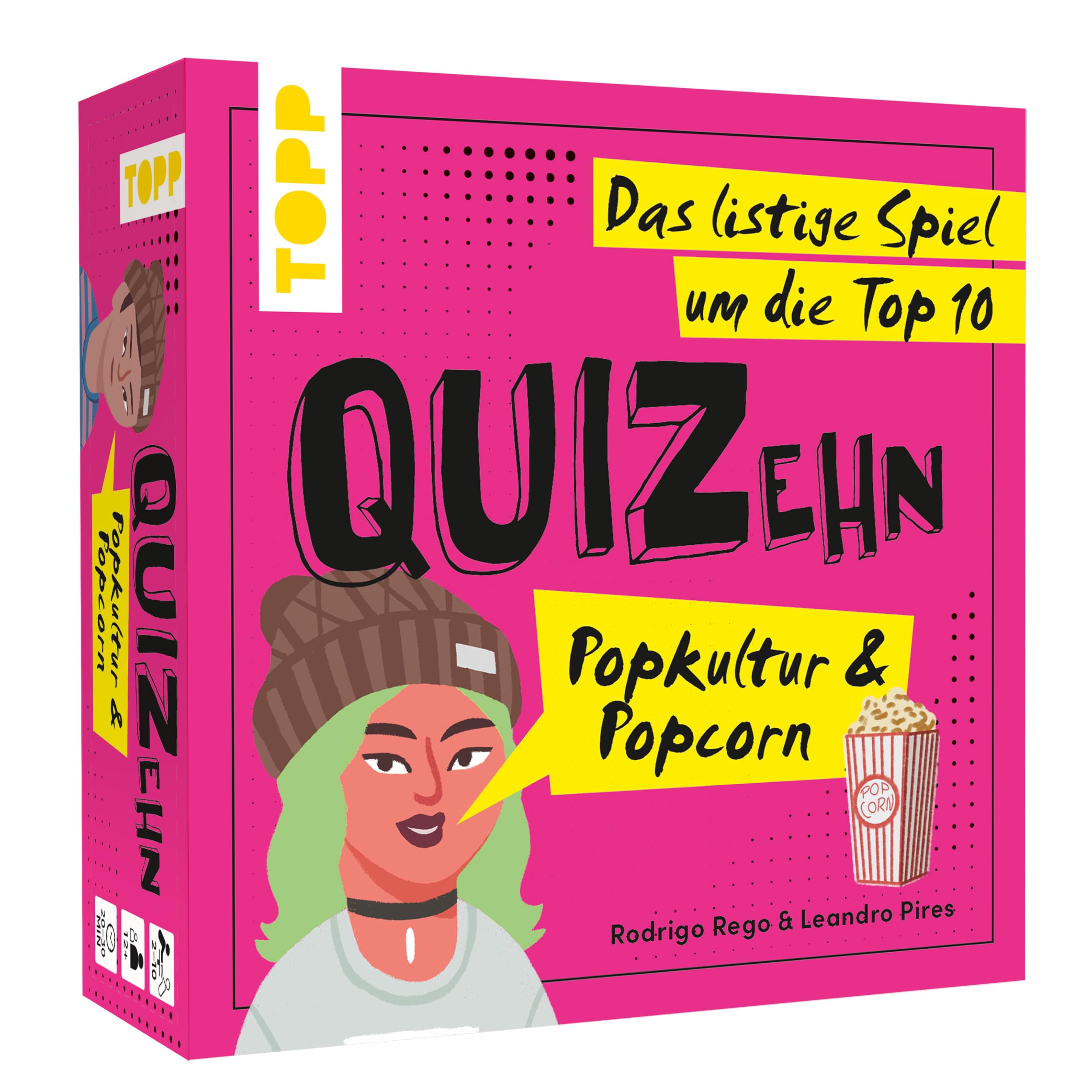 QUIZehn - Pop Culture & Popcorn. The cunning game for the top 10th party game with 100 crazy quiz questions for geeks, nerds and series junkies