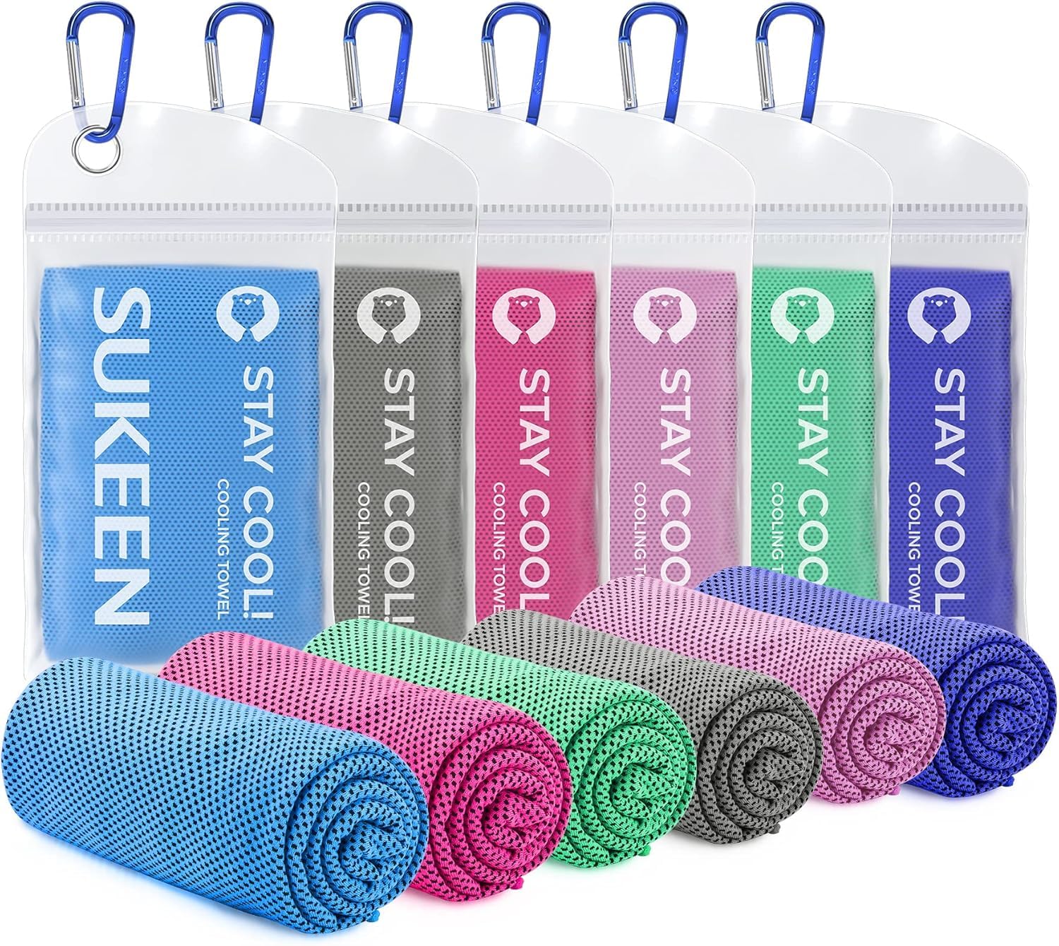 Sukeen 8 Pack Cooling Towels(40"x12") for Neck and Face, Sweat Cooling Rags — Amazon image 12