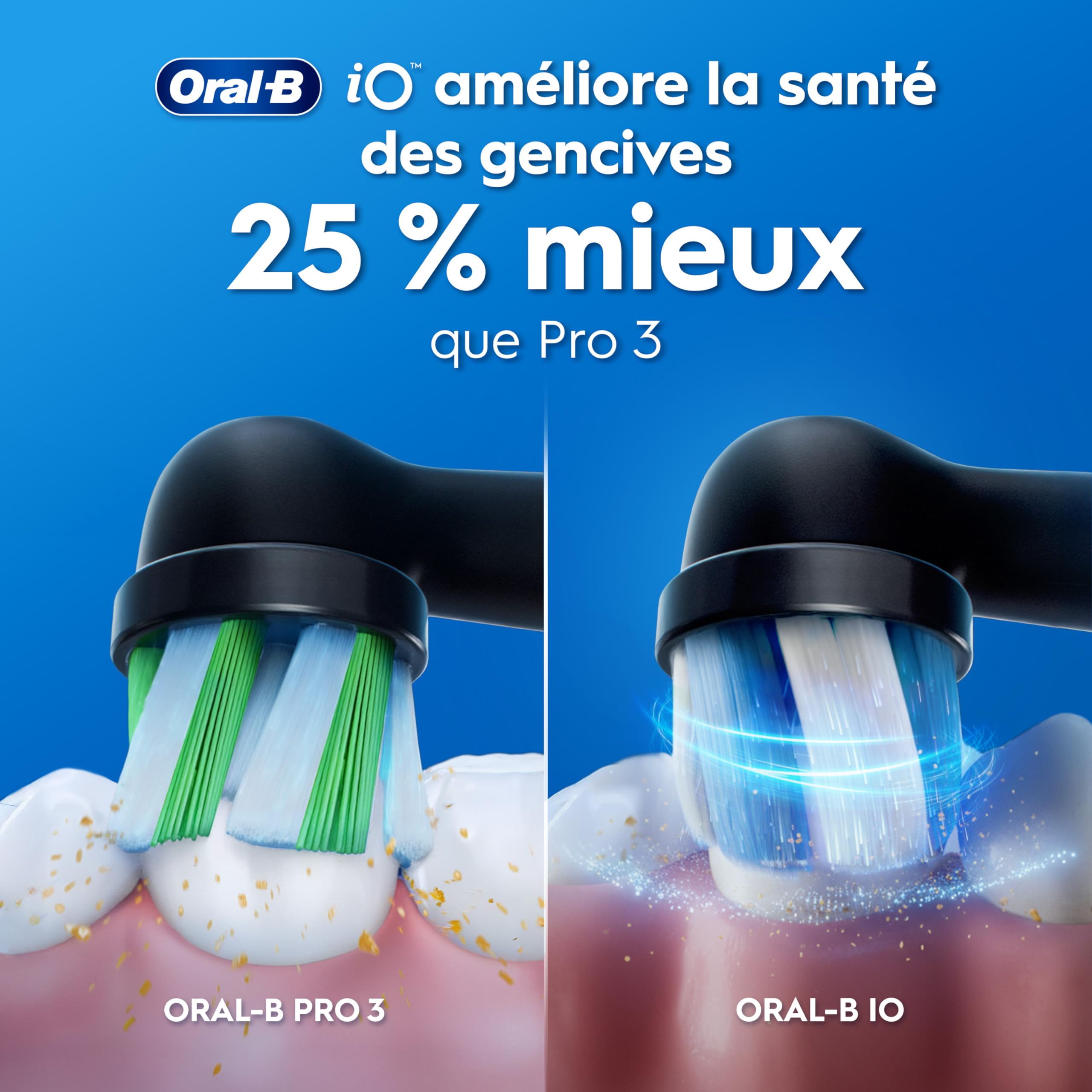Oral-B iO 2 Black Electric Toothbrush, 3 Cleaning Modes, Soft & Silent Brushing, Pressure Sensor, Replacement Oral B Brush Replacement, Charger, Travel Case, Carton Packaging - 5