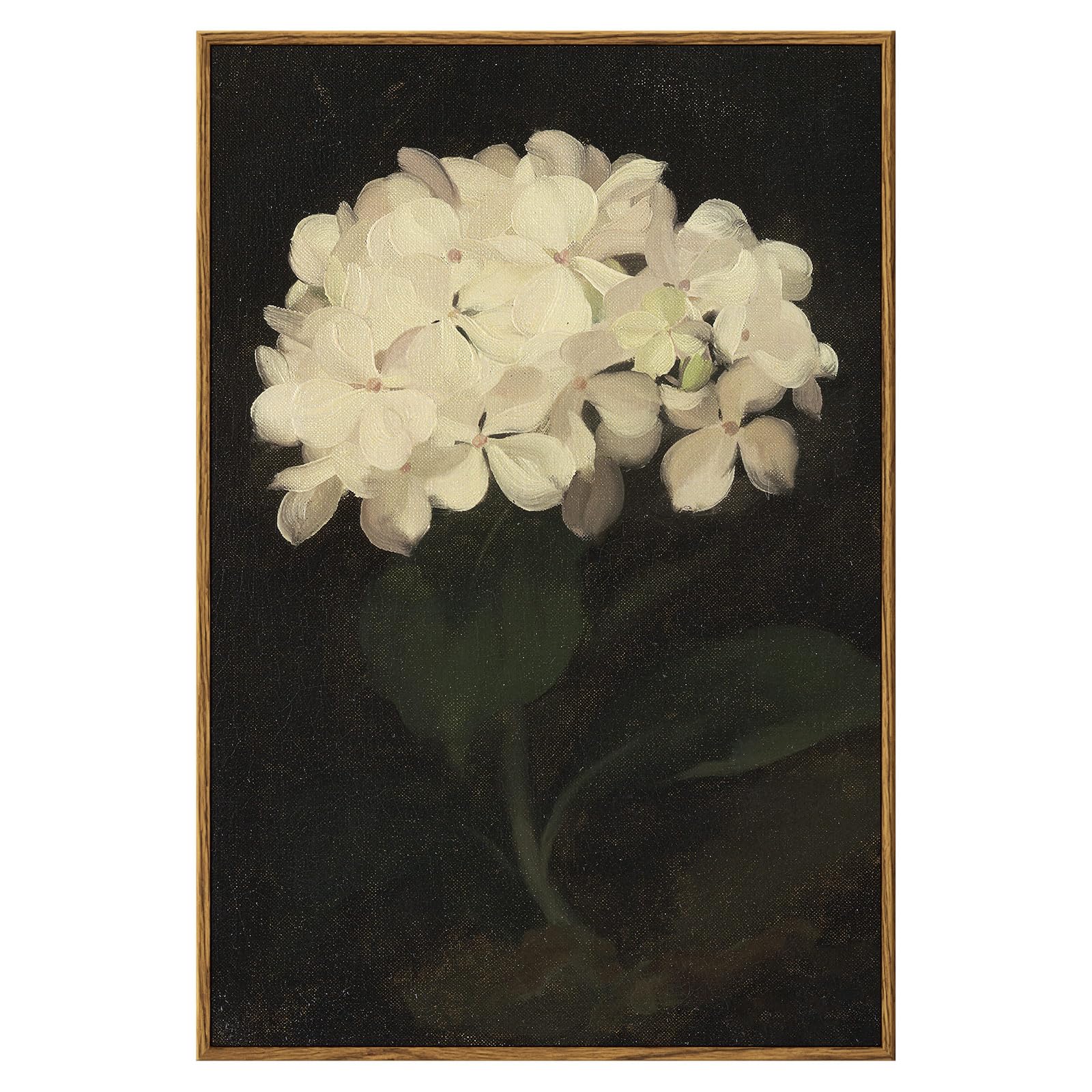InSimSea Framed Wall Art Decoration Large Canvas Wall Art Room Decor, White Hydrangea Oil Painting Canvas Prints, Bedroom Bathroom Wall Art Kitchen Office Wall Decor 16X24in