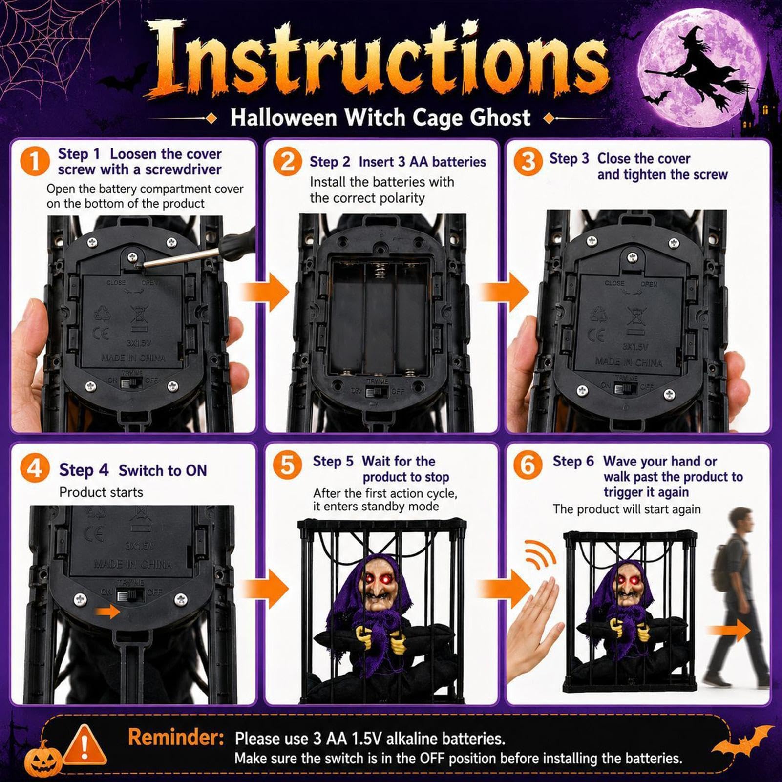Generisch Decorazioni animate per Halloween, occhi spaventosi e