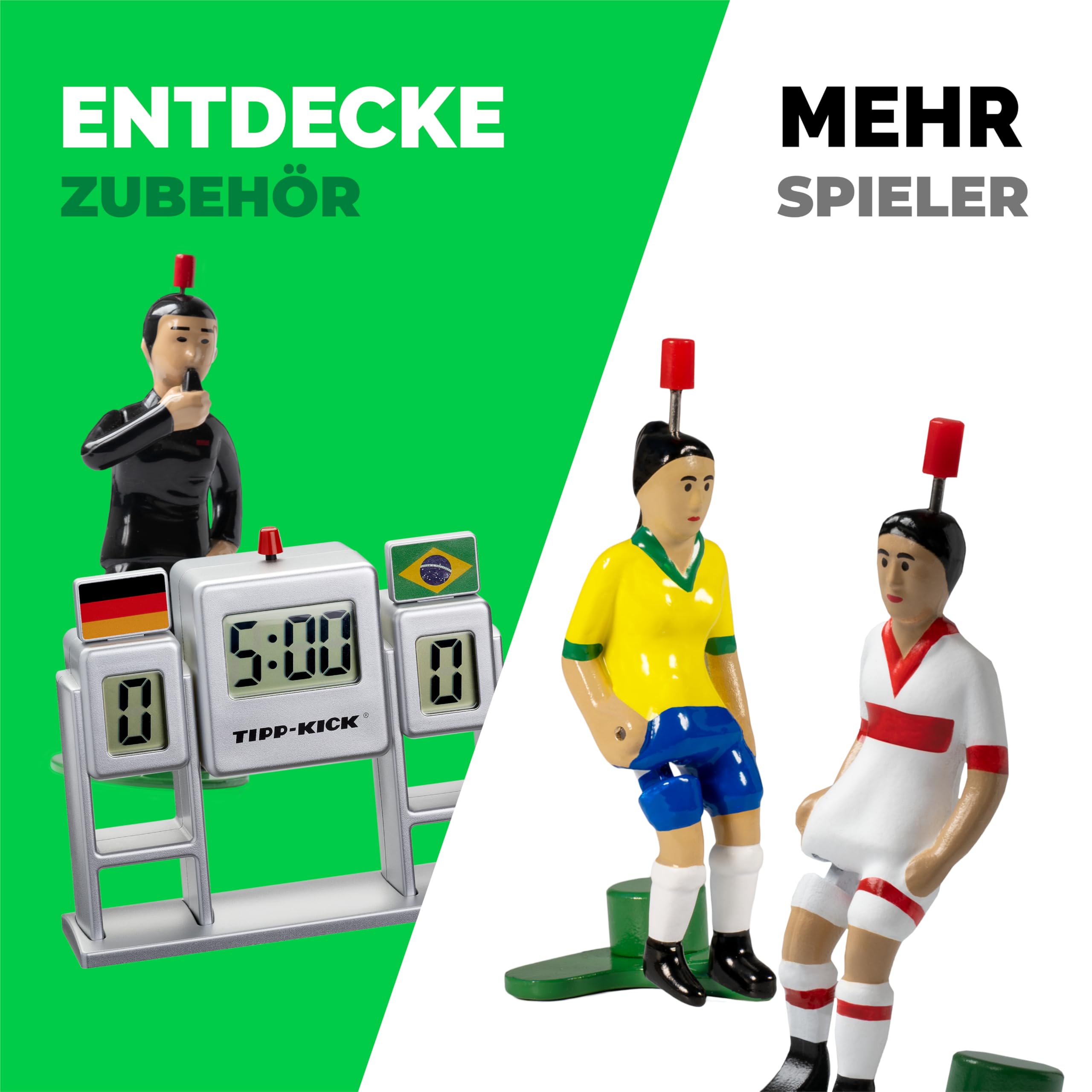 TIPP-KICK Spiel Classic Tischfußball-Set Das Original - Fußball-Spiel mit Spielern, Torwarten, Plastik-Toren, Bällen und Spielfeld aus Filz, ideal für Einsteiger, Geschenkidee für Fans