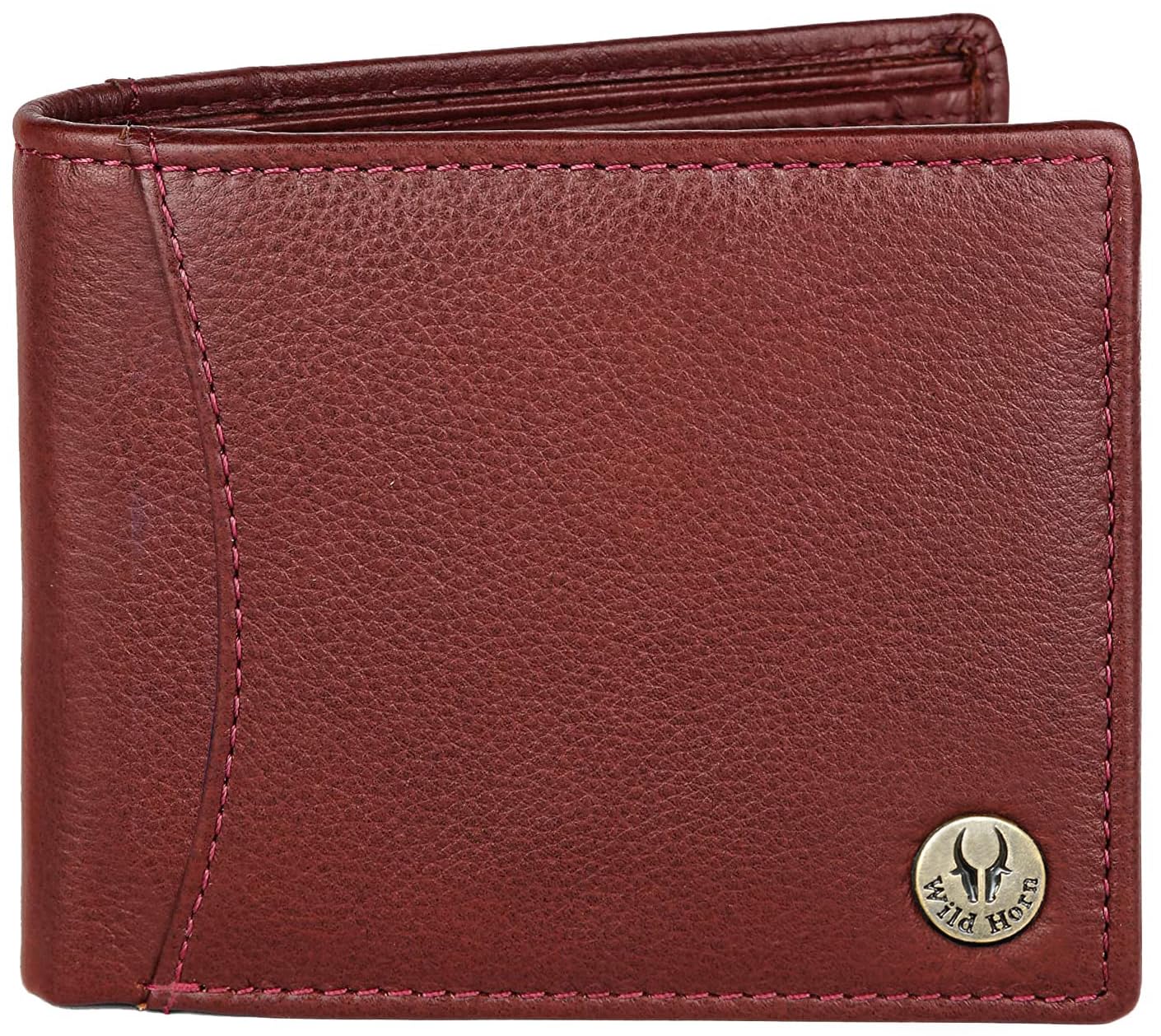 WildHorn Leather Wallet for Men (Royal Maroon) 2