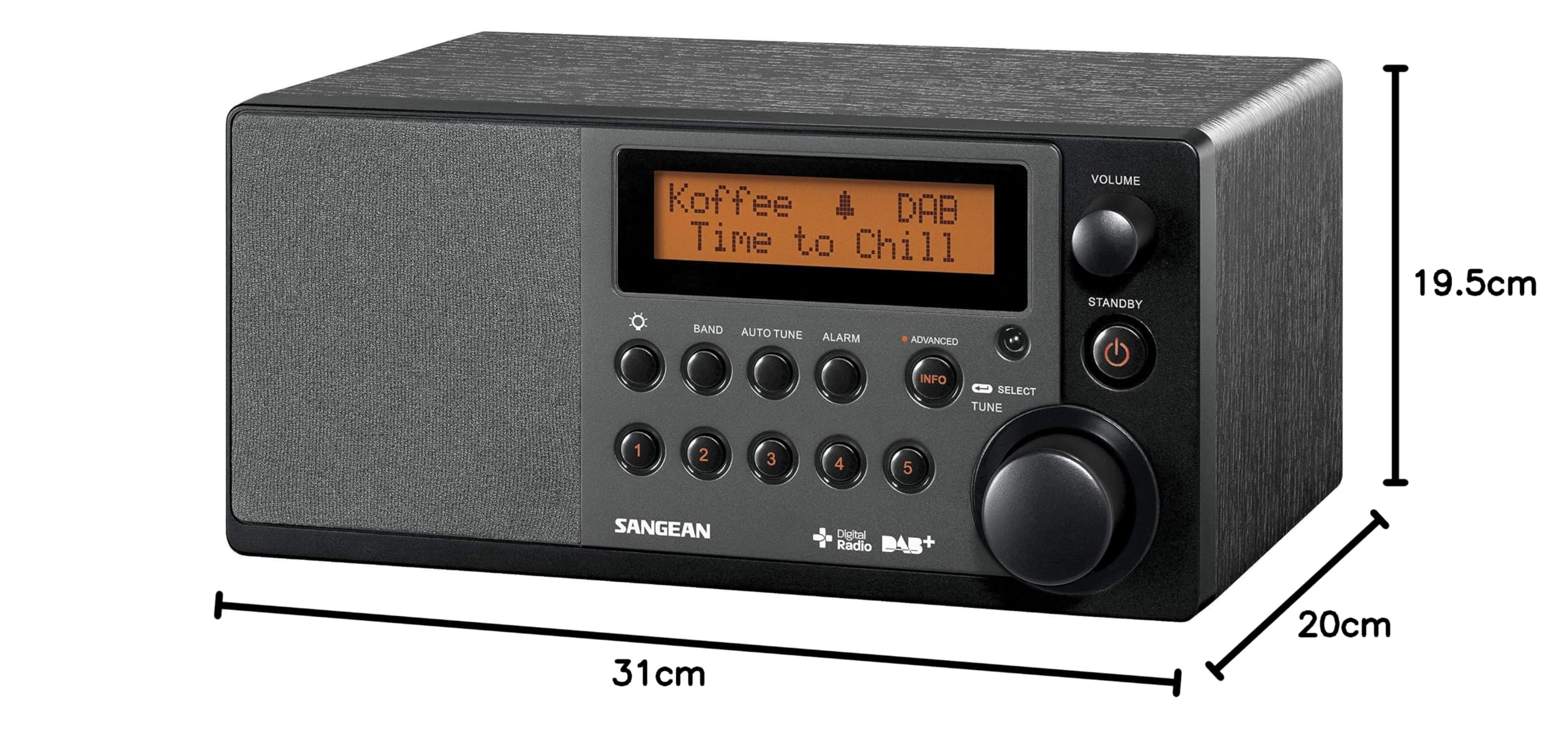 Sangean DDR31 Przenośne Radio, Czarny