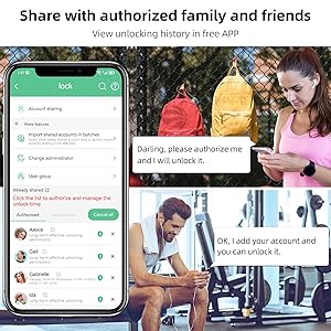 Fingerprint Cable Lock, Eseesmart Long Shackle Fingerprint Padlock with APP Control, Cabinet Lock, Luggage Lock, Outdoor Waterproof Padlock for Gym Locker, Cabinets, Gate, Blue