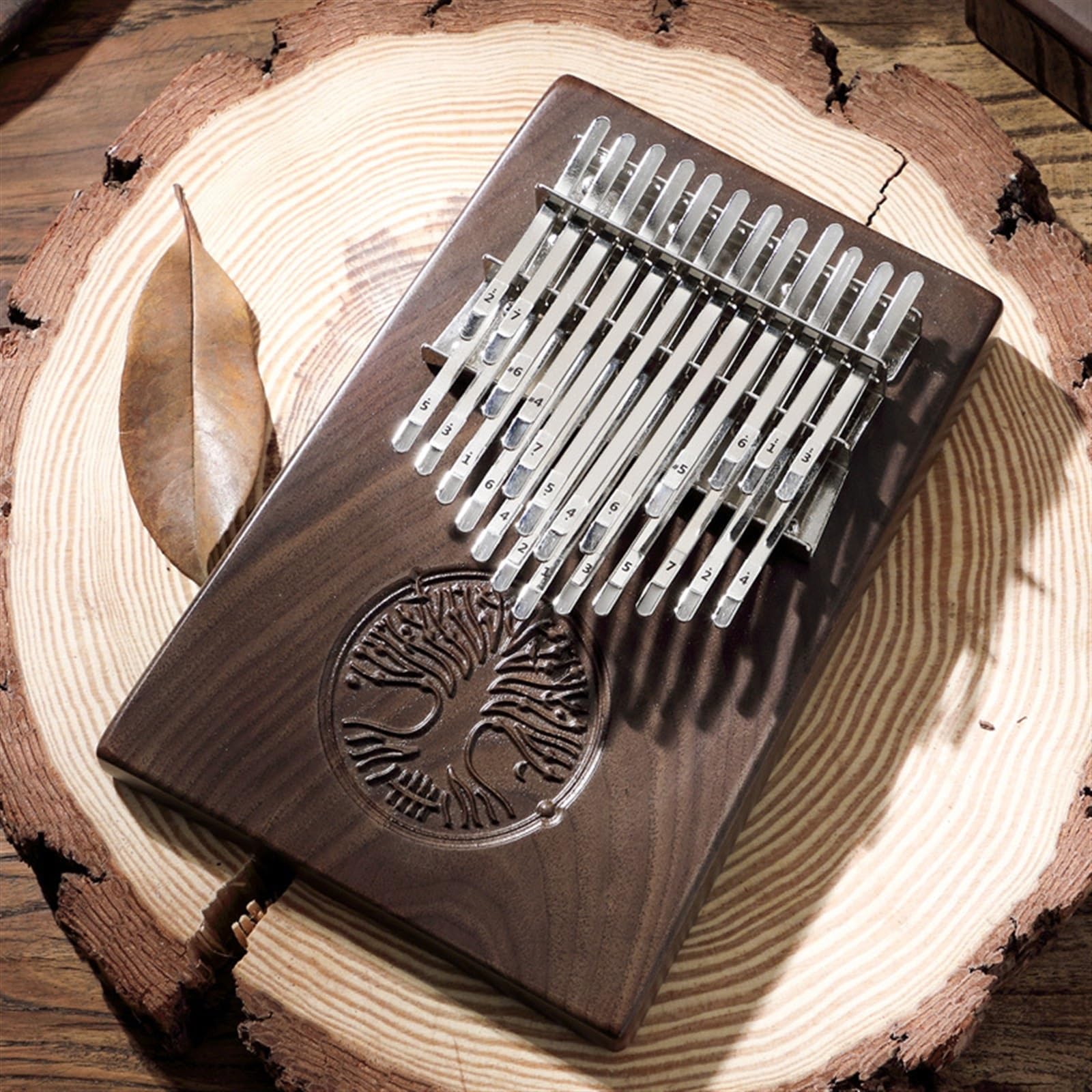 Teclas De Doble Capa Mini Kalimba De Nogal Negro 24 Teclas Kalimba Pulgar Piano Instrumentos Musicales Kalimba Para Principiantes